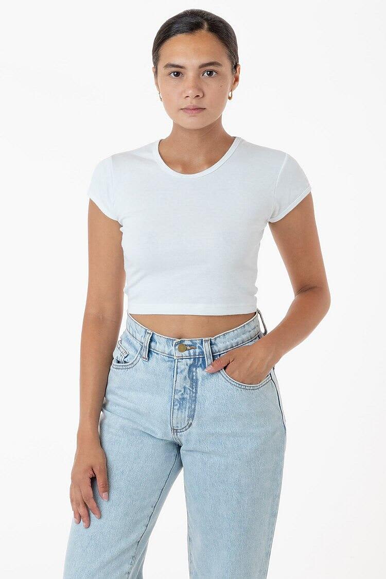 Cap Sleeve Baby Rib Crop Top