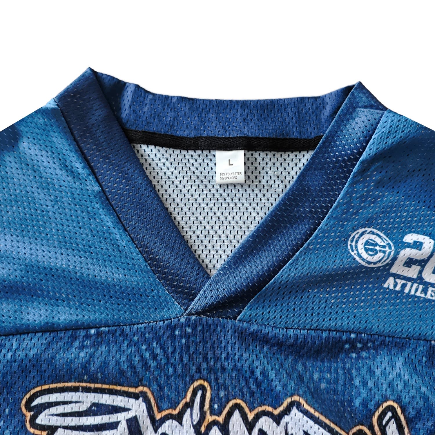 Polyester Spandex Mesh Sublimation V-neck Splicing Retro Jersey