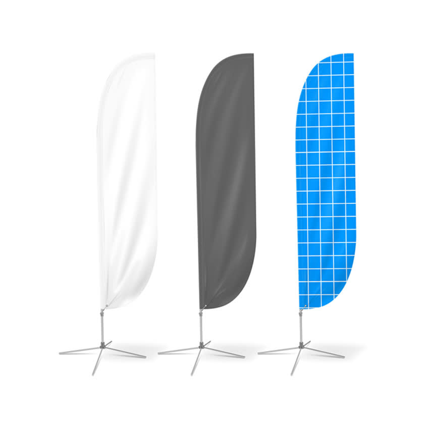 Medium(70.4*300cm) Convex Feather Banners 13ft