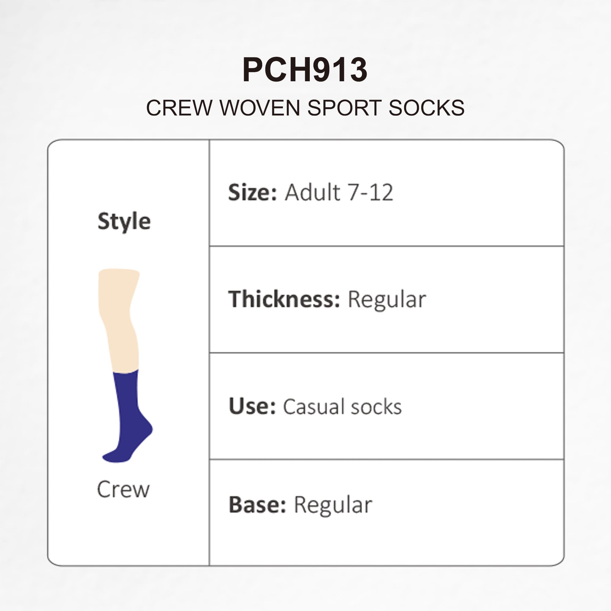 Crew Woven Sport Socks