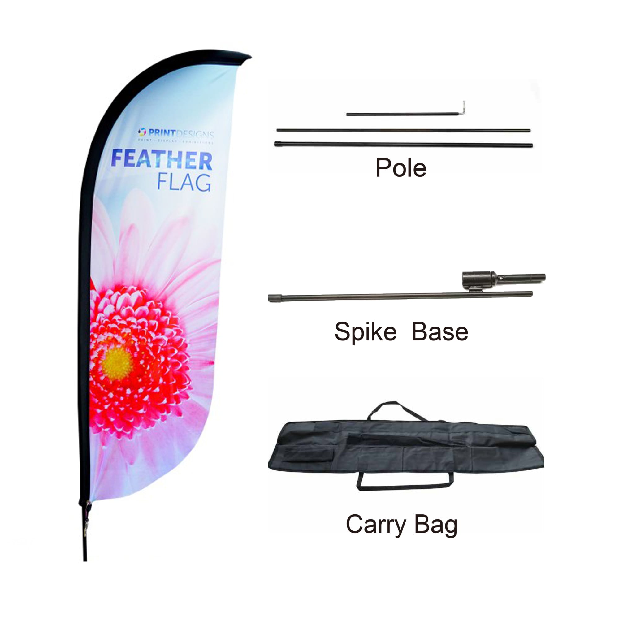 Large(80.5*400cm) Convex Feather Banners 15ft