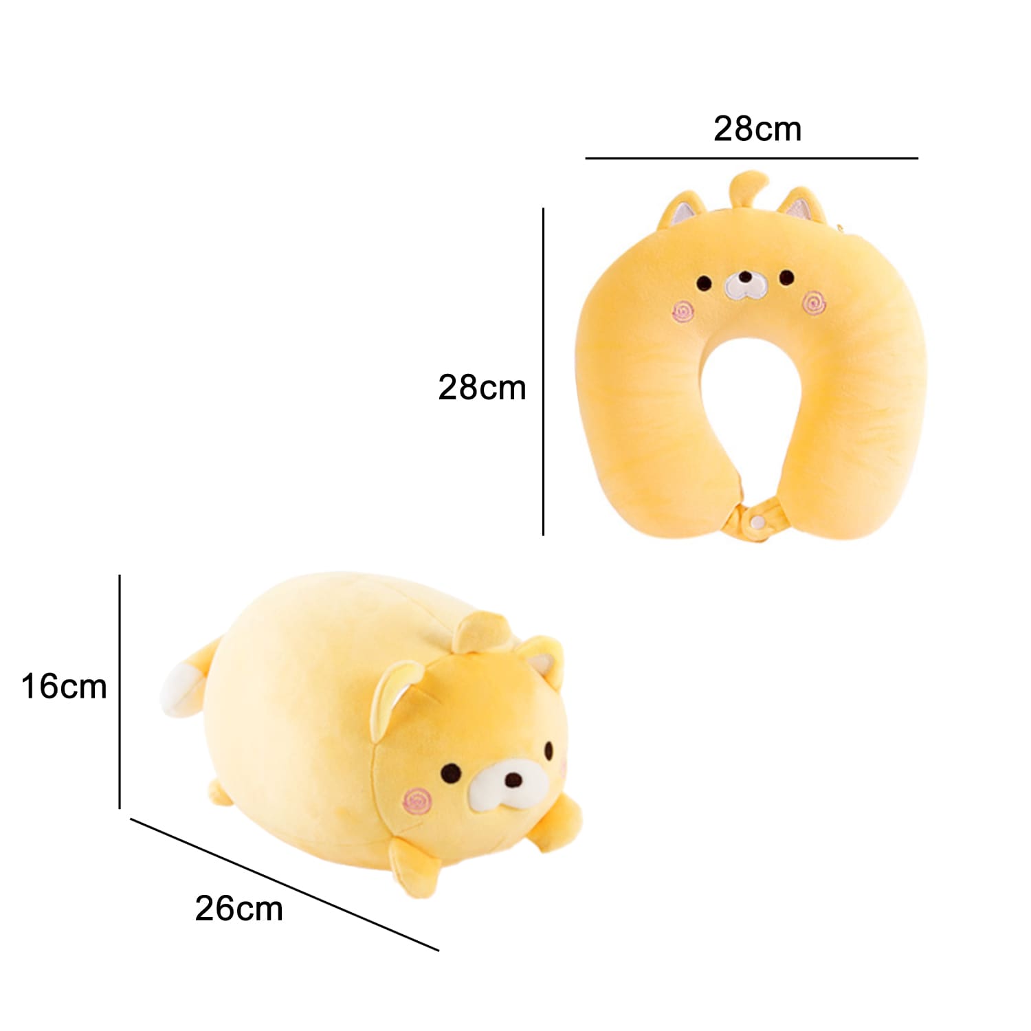 Cat Shaped 2 In 1 Travel Pillow