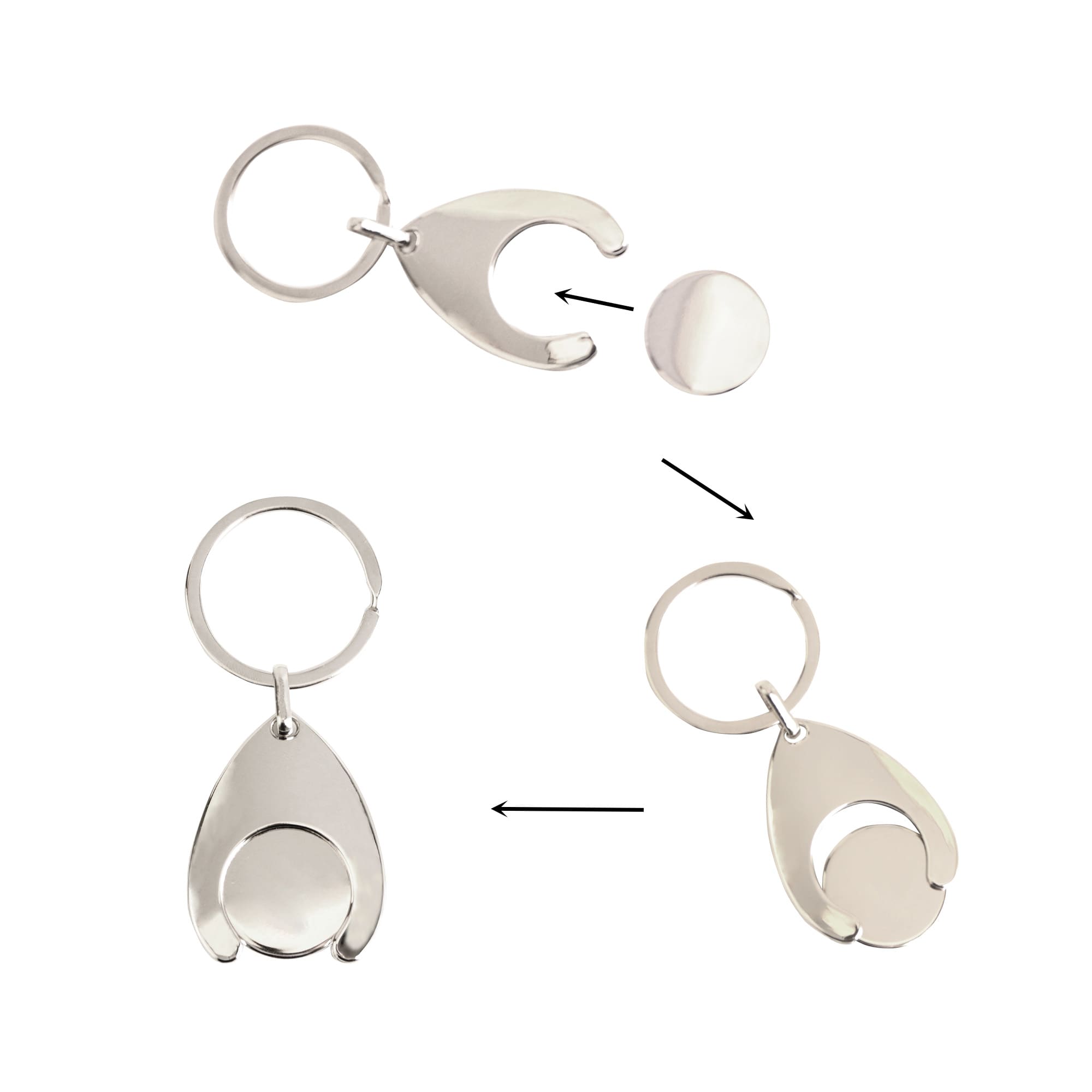 Teardrop Trolley Coin Keyring