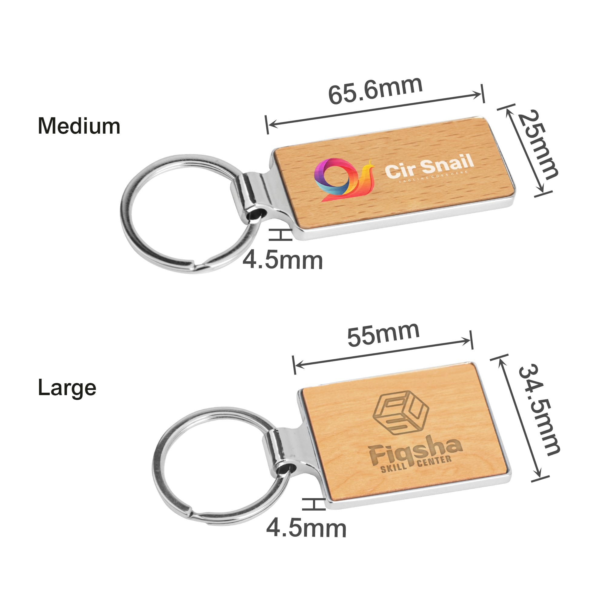 Rectangle Wooden Keyring