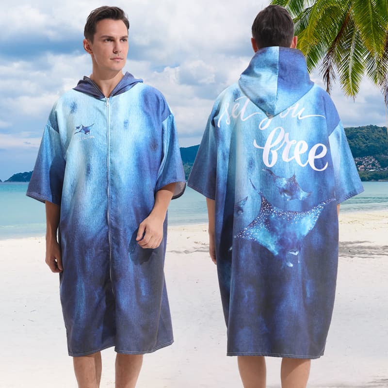 Quick-Drying Sublimation Hooded Change Towel with Zip