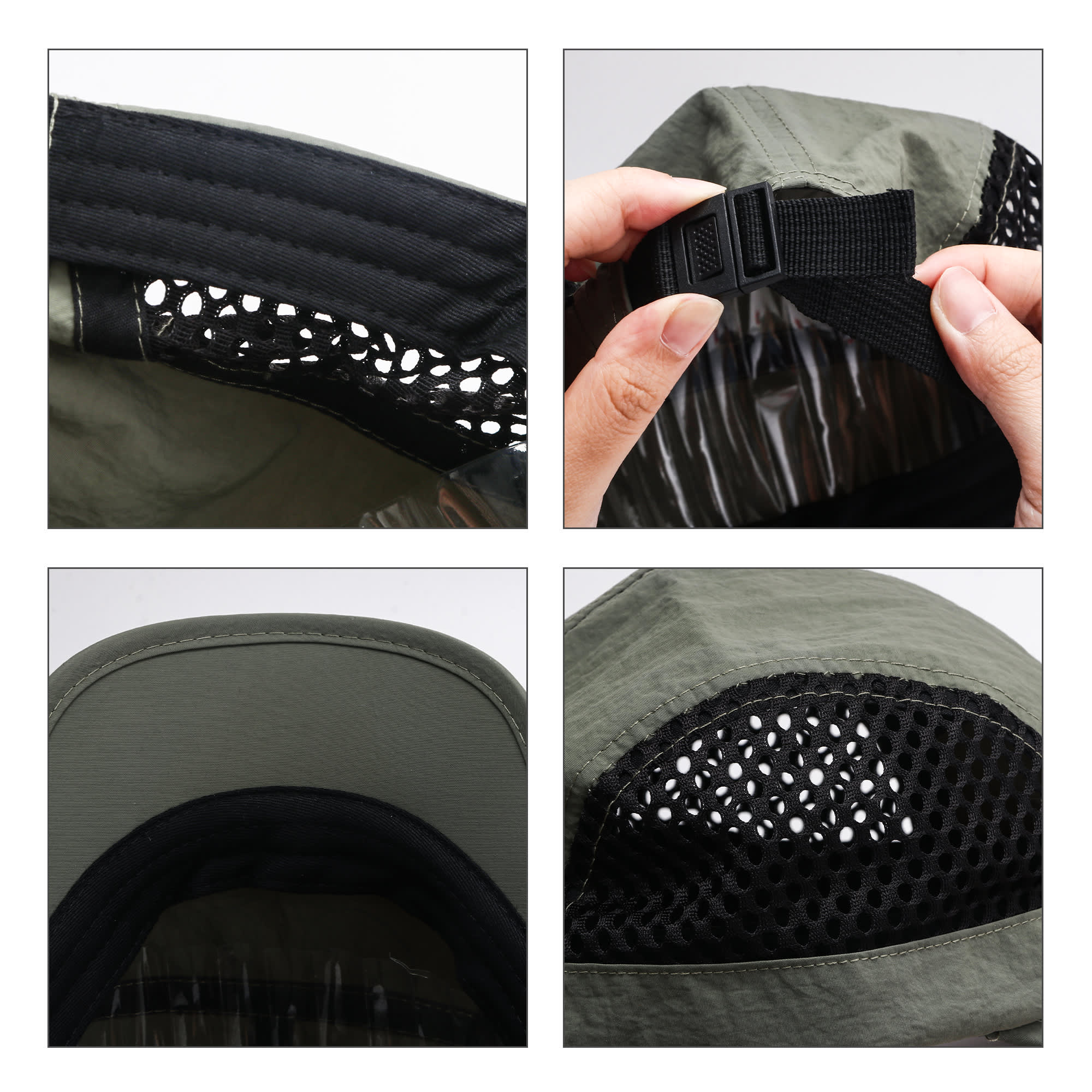 5 Panel Short Brimmed Mesh Running Cap