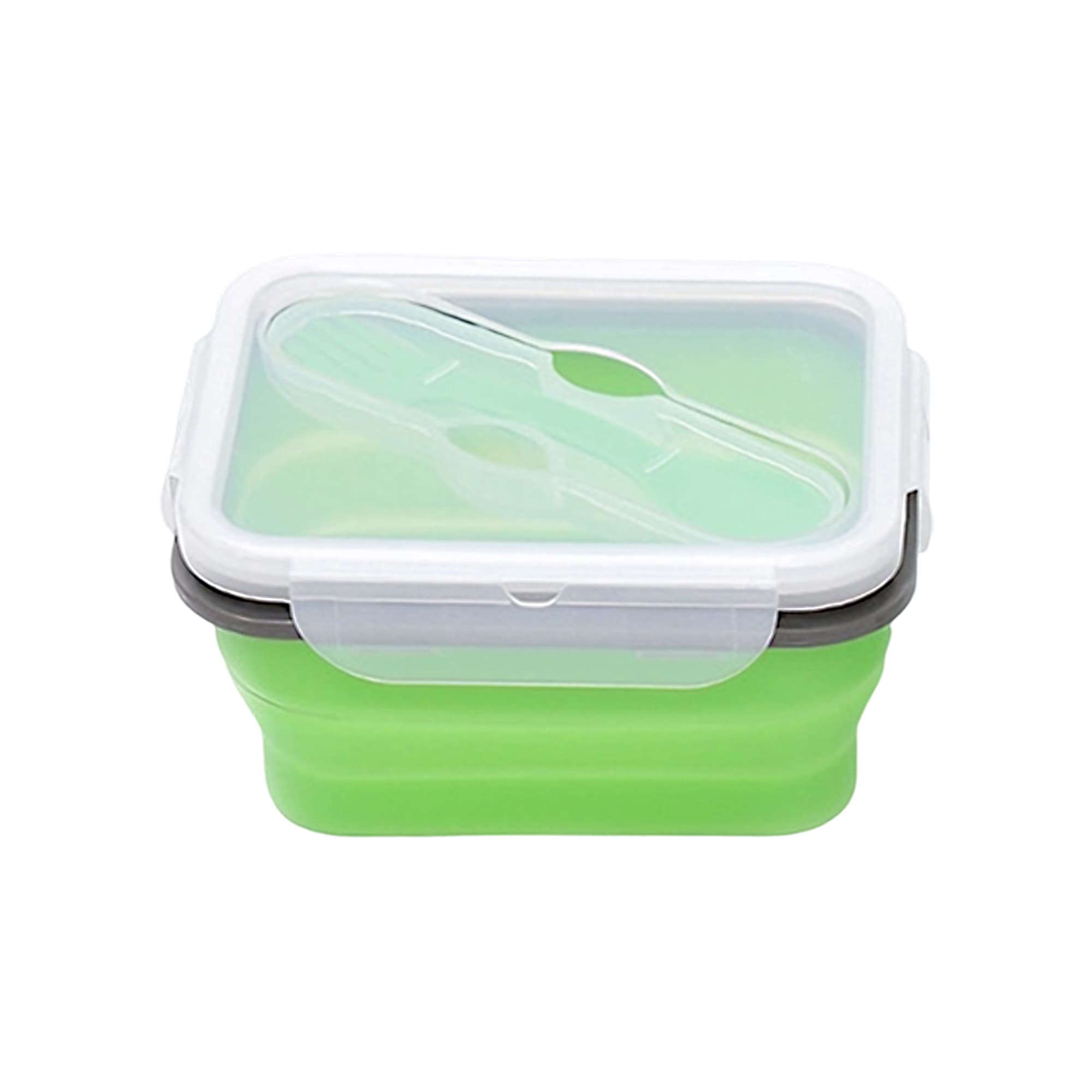 Silicone Food Storage Container with Fork Spoon