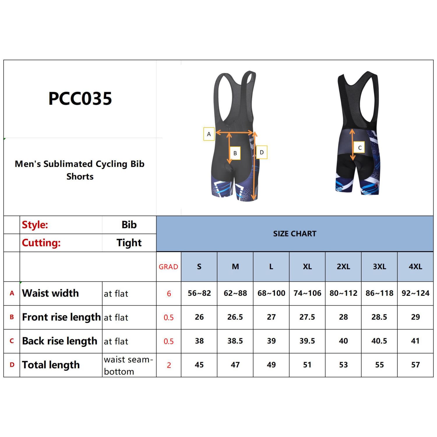 Men's Sublimated Cycling Bib Shorts