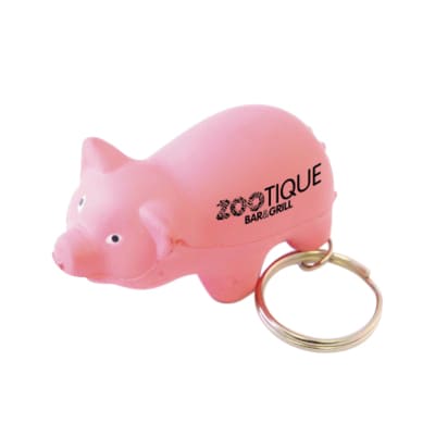 Keyring with Mini Pig Stress Item