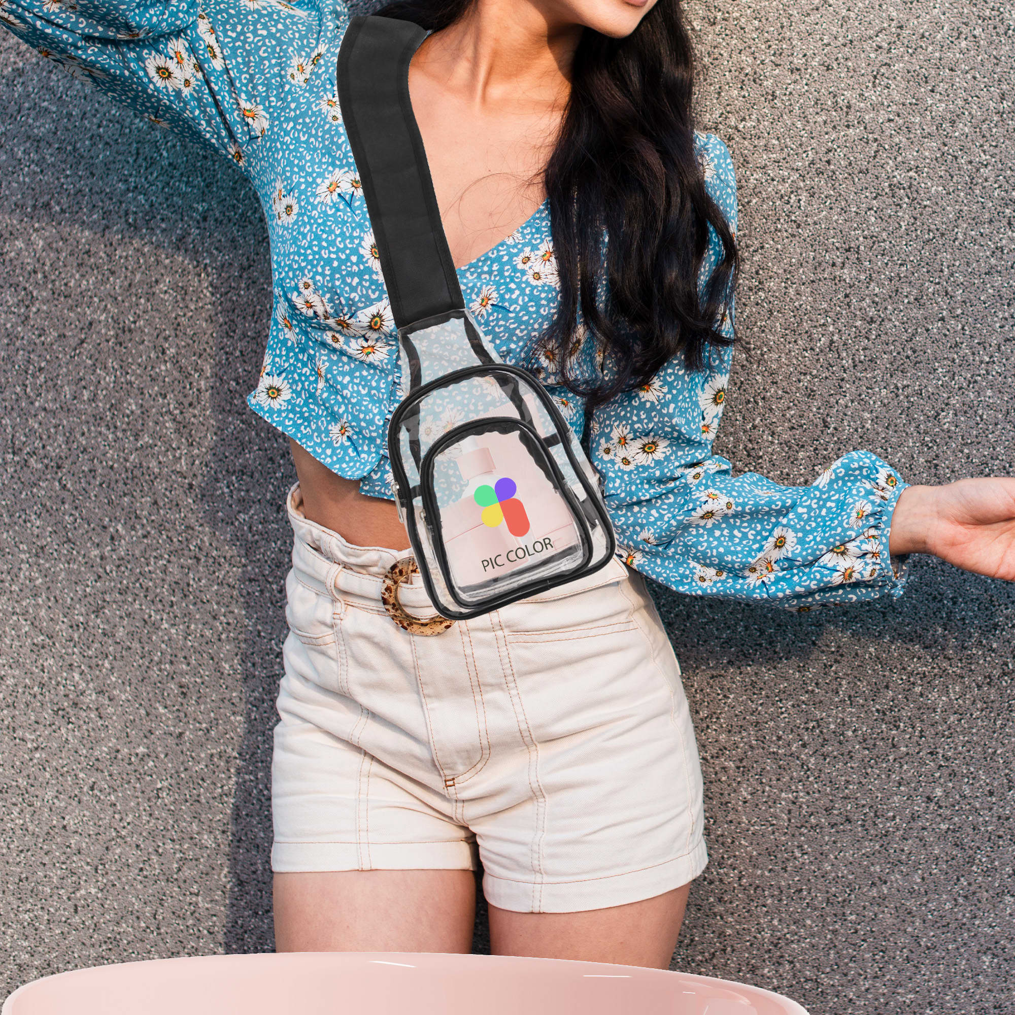 Clear PVC Crossbody Backpack