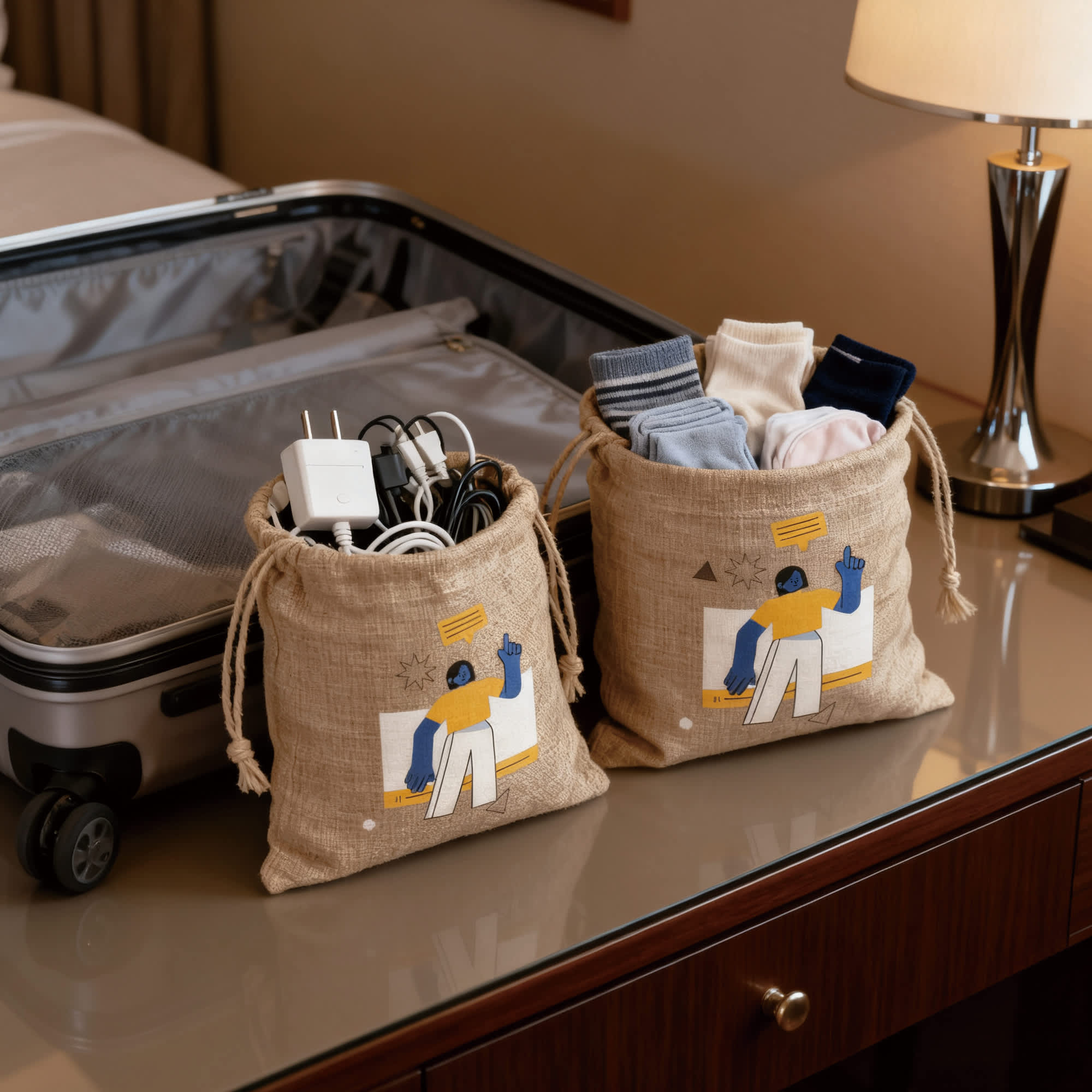 Linen Drawstring Gift Bags