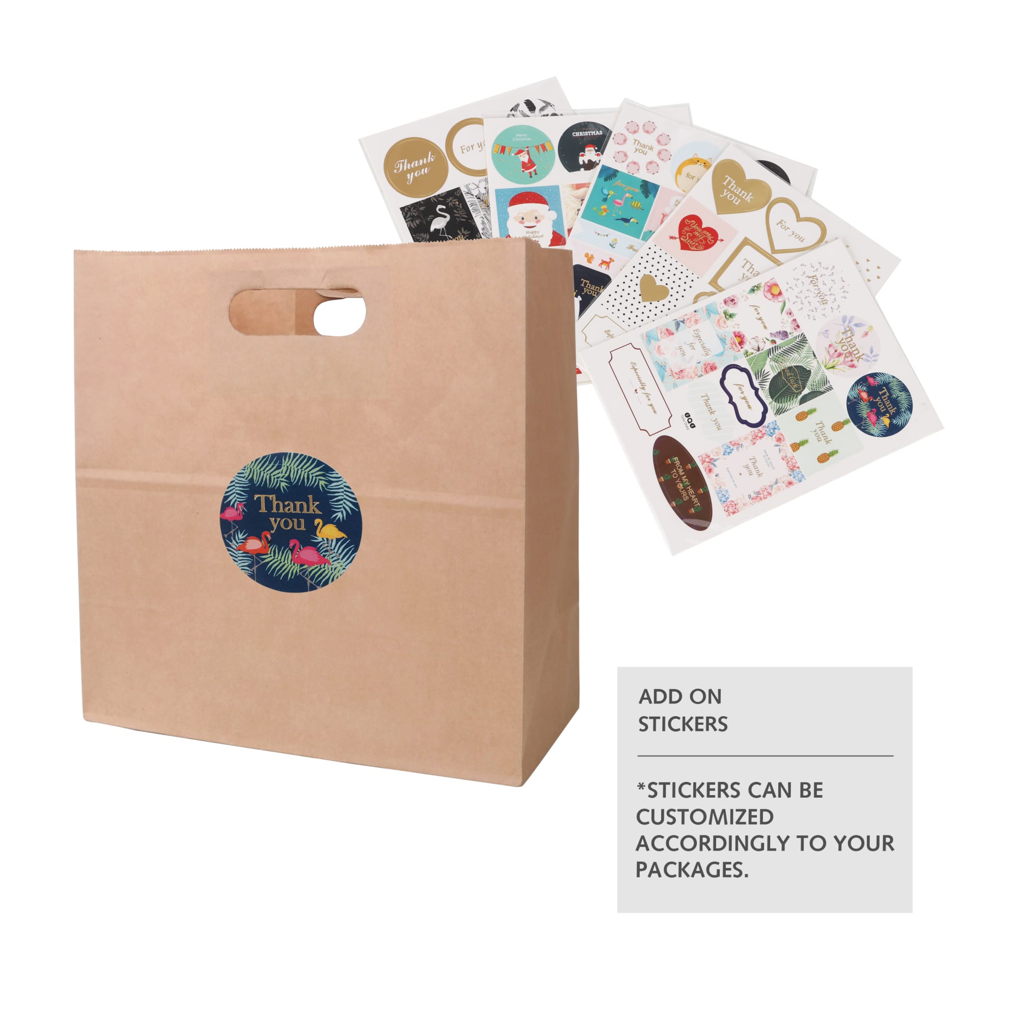 Die Cut Brown Kraft Paper Bag (280 x 280 x 150mm)