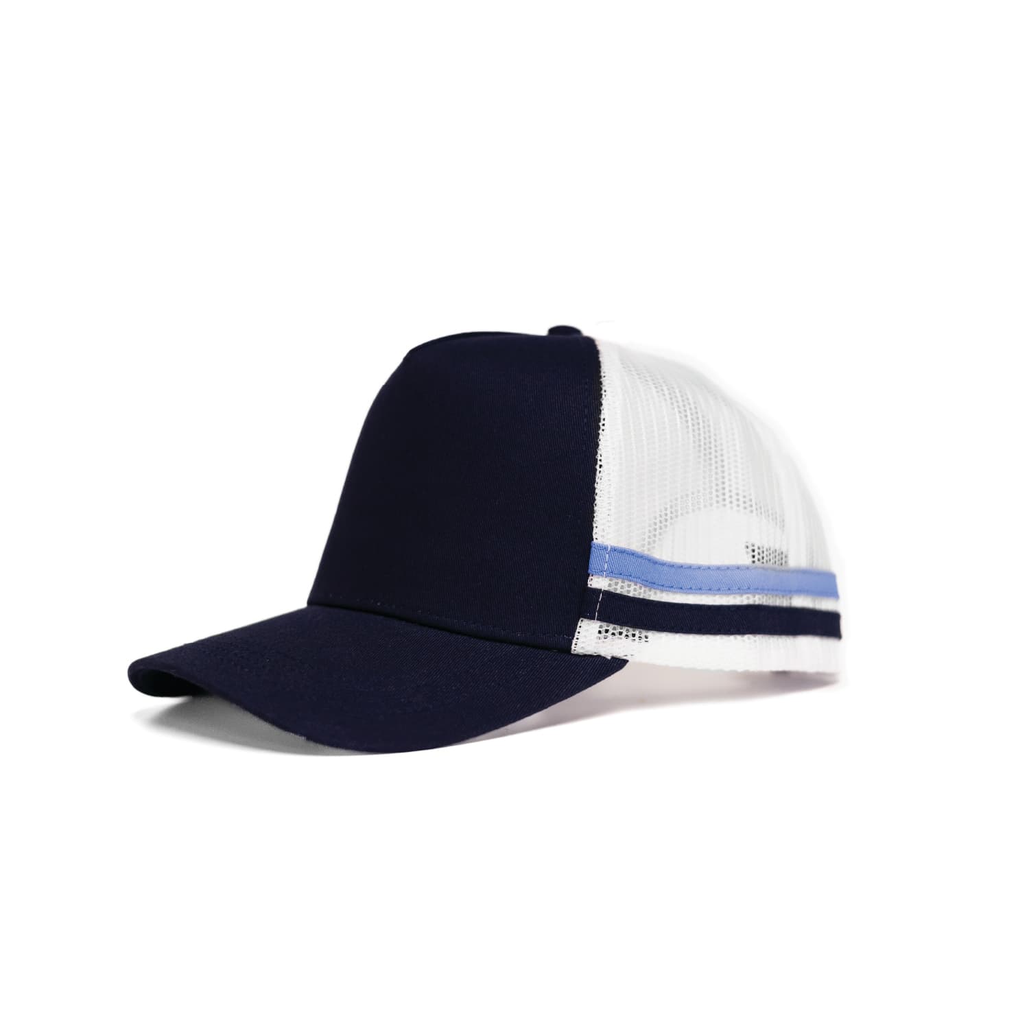 Odyssey 5 Panel PolyCotton Cap with Striped Mesh Sides