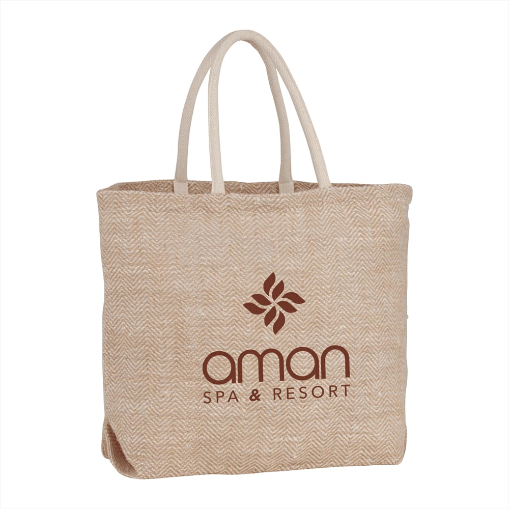 Herringbone Jute Tote
