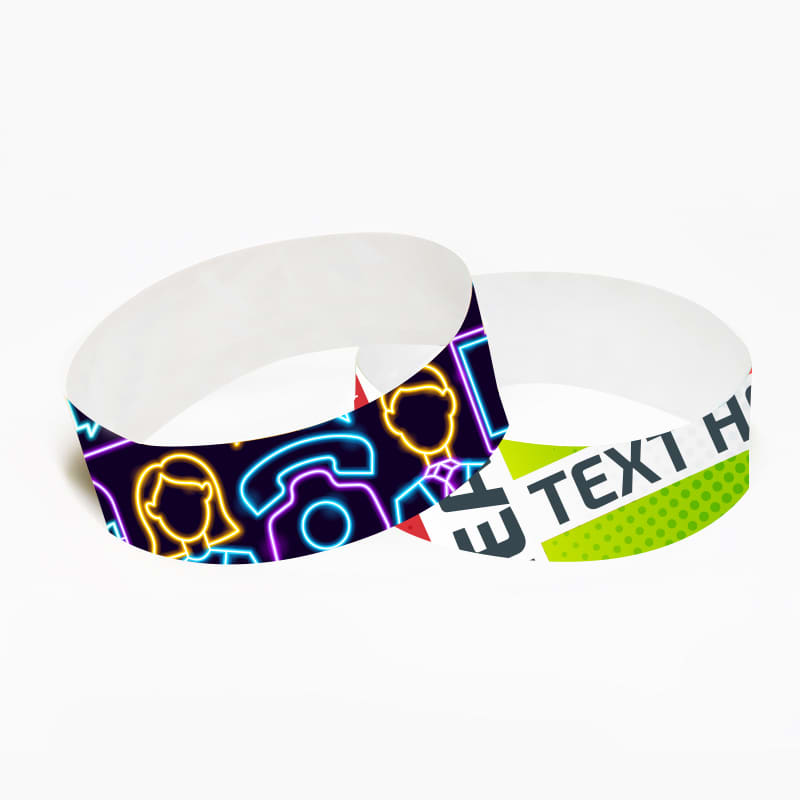 25mm Width Disposable Full Colour Tyvek Wristband