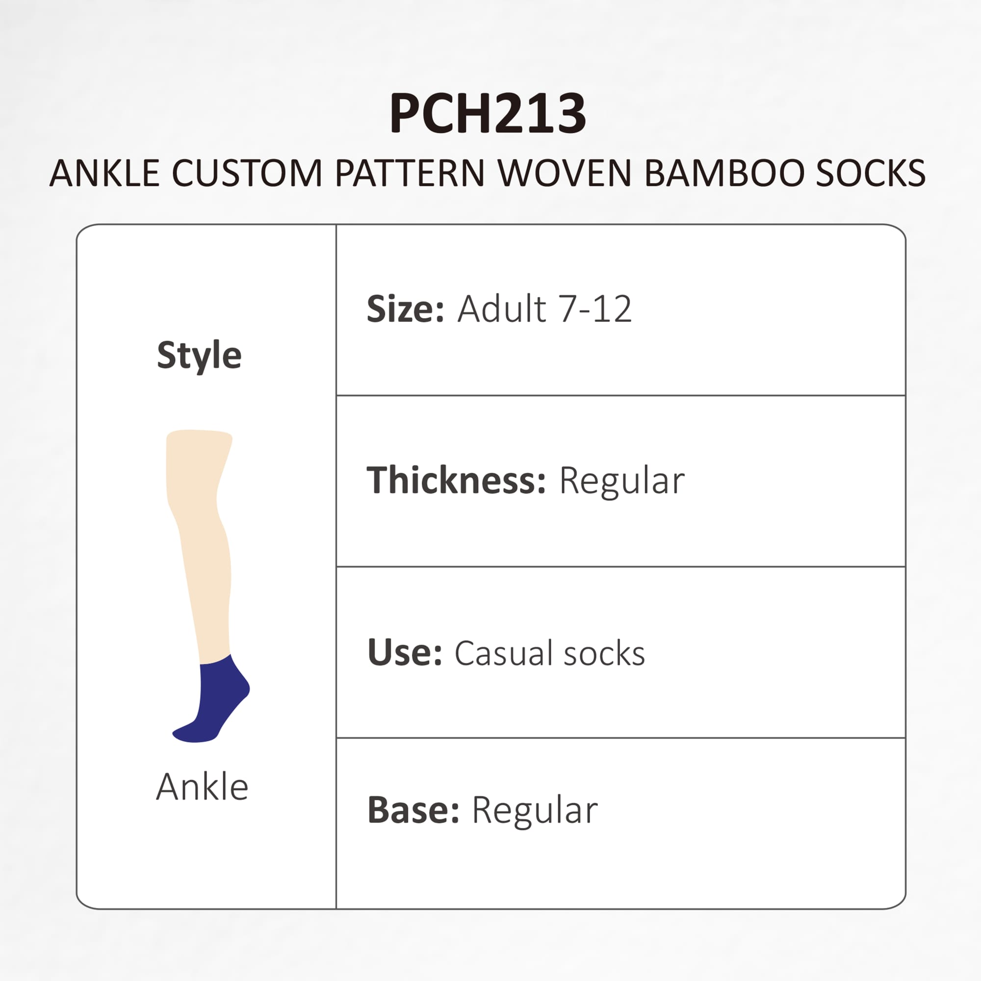 Ankle Custom Pattern Woven Bamboo Socks
