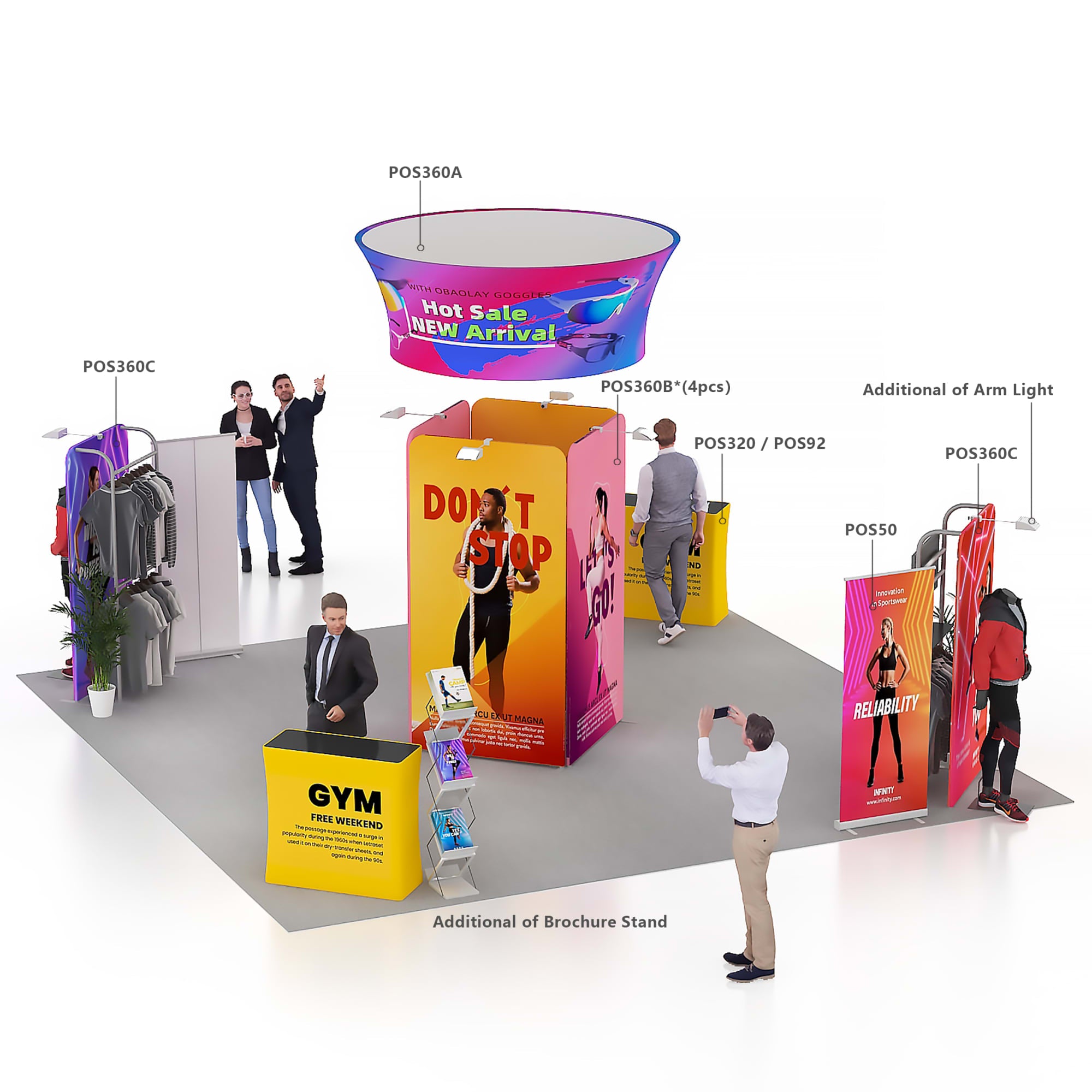 1.5m x 3m Straight Tension Fabric Display Wall