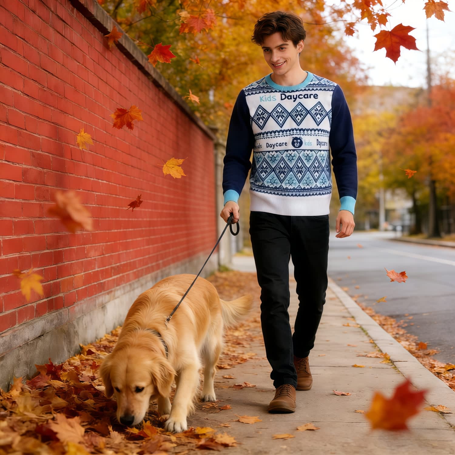 Unisex Winter Acrylic Cotton Jacquard Sweater