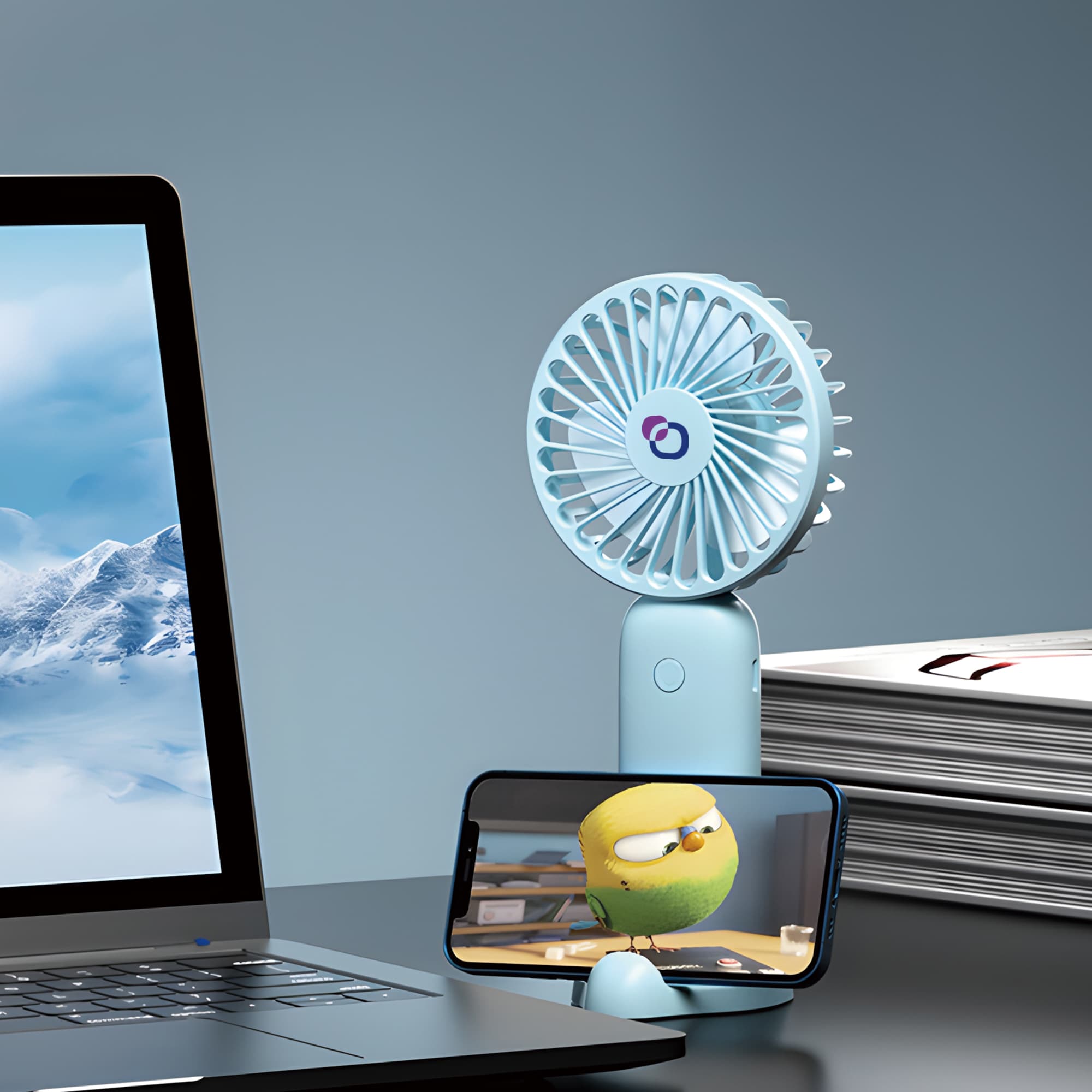 Handheld Fan with Phone Stand