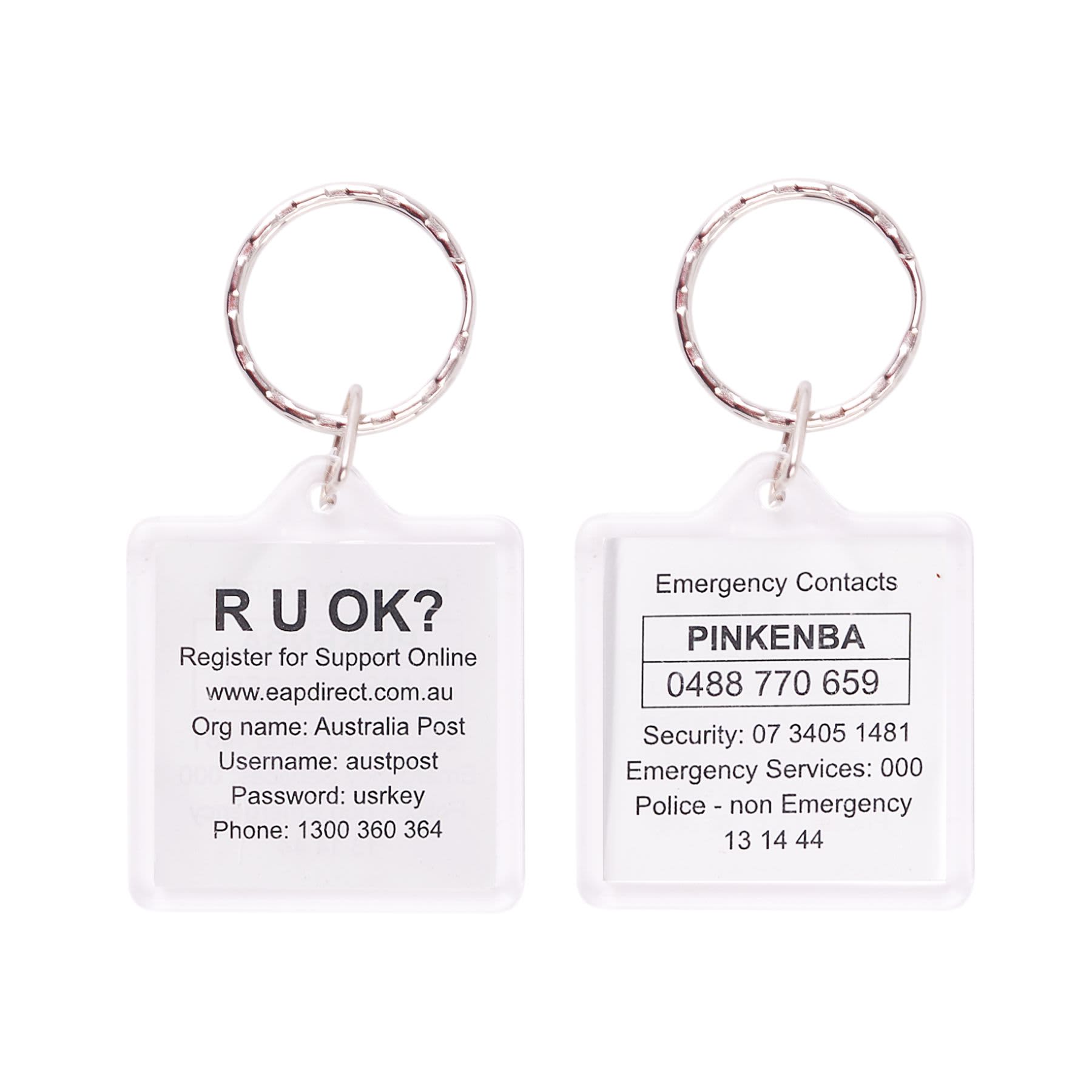 Square Acrylic Keyring