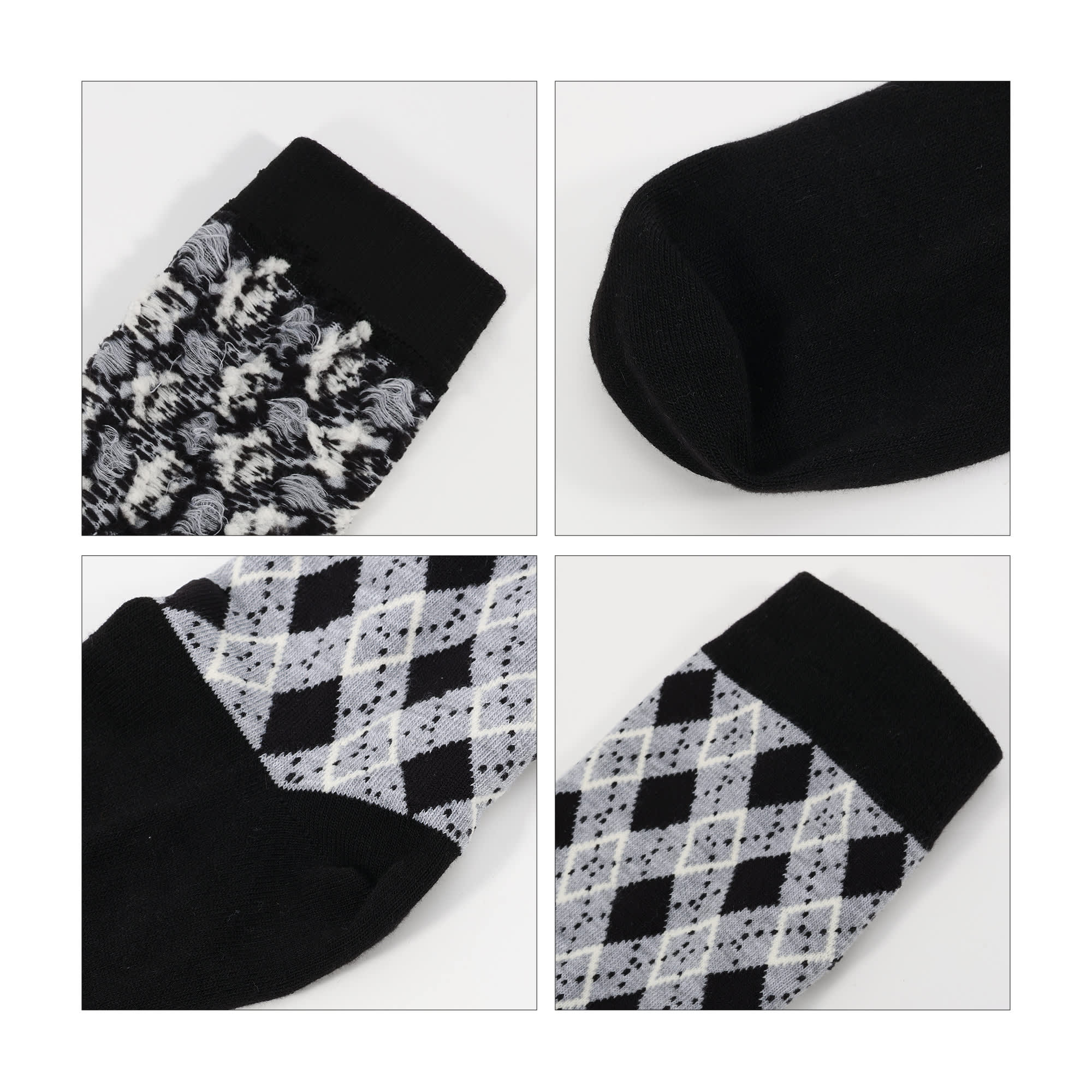 Crew Custom Pattern Woven Bamboo Socks - With Towel Bottom
