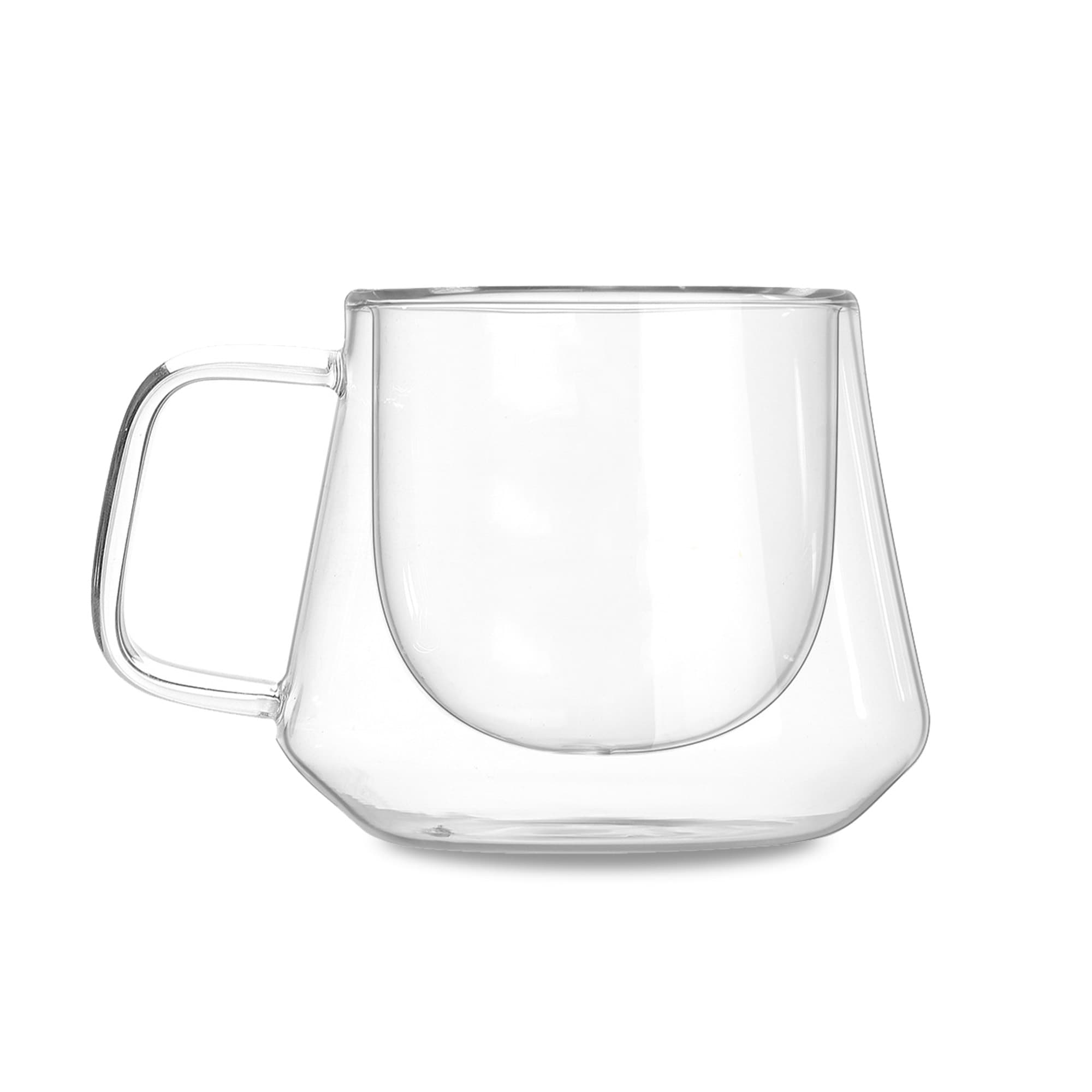 Diamond Double Wall Glass Mug