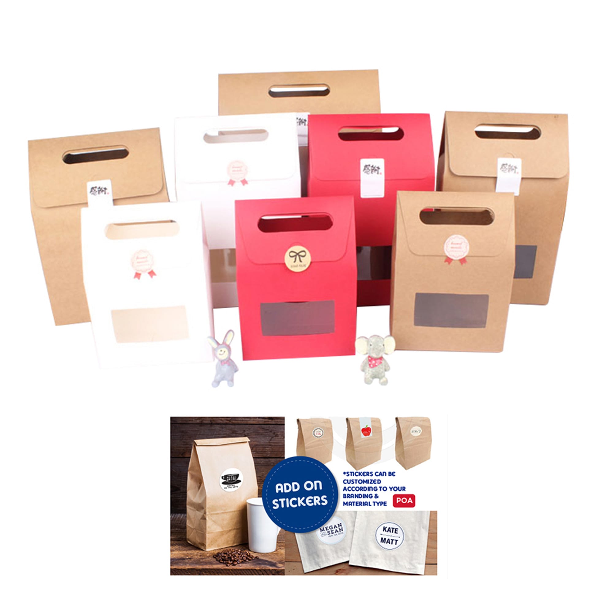 Die cut Handle Bag with Window(135x200x75mm )