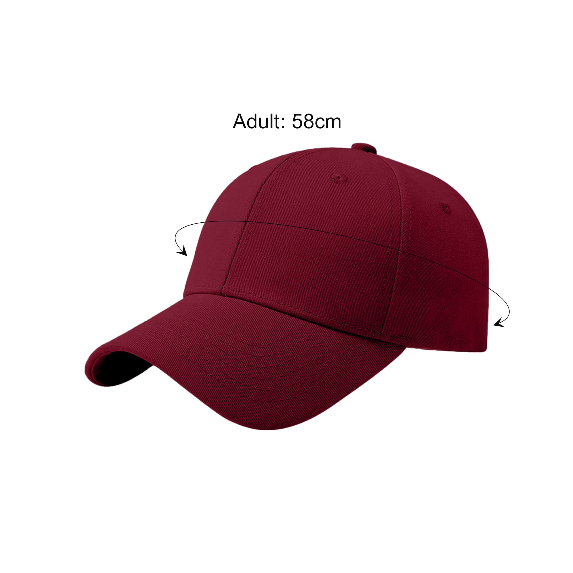 6 Panel Cotton Hard Top Pure Baseball Cap