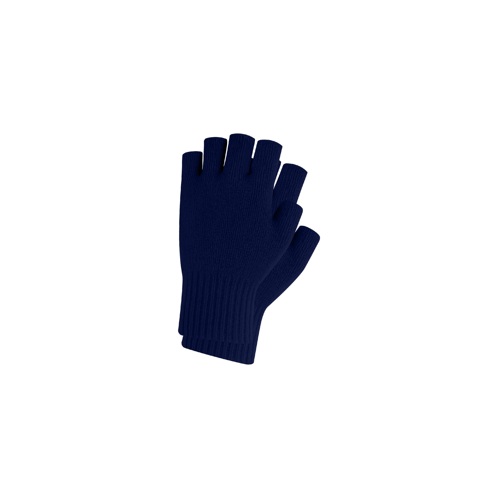 Kids Plain Knitted Fingerless Gloves with Woven Label