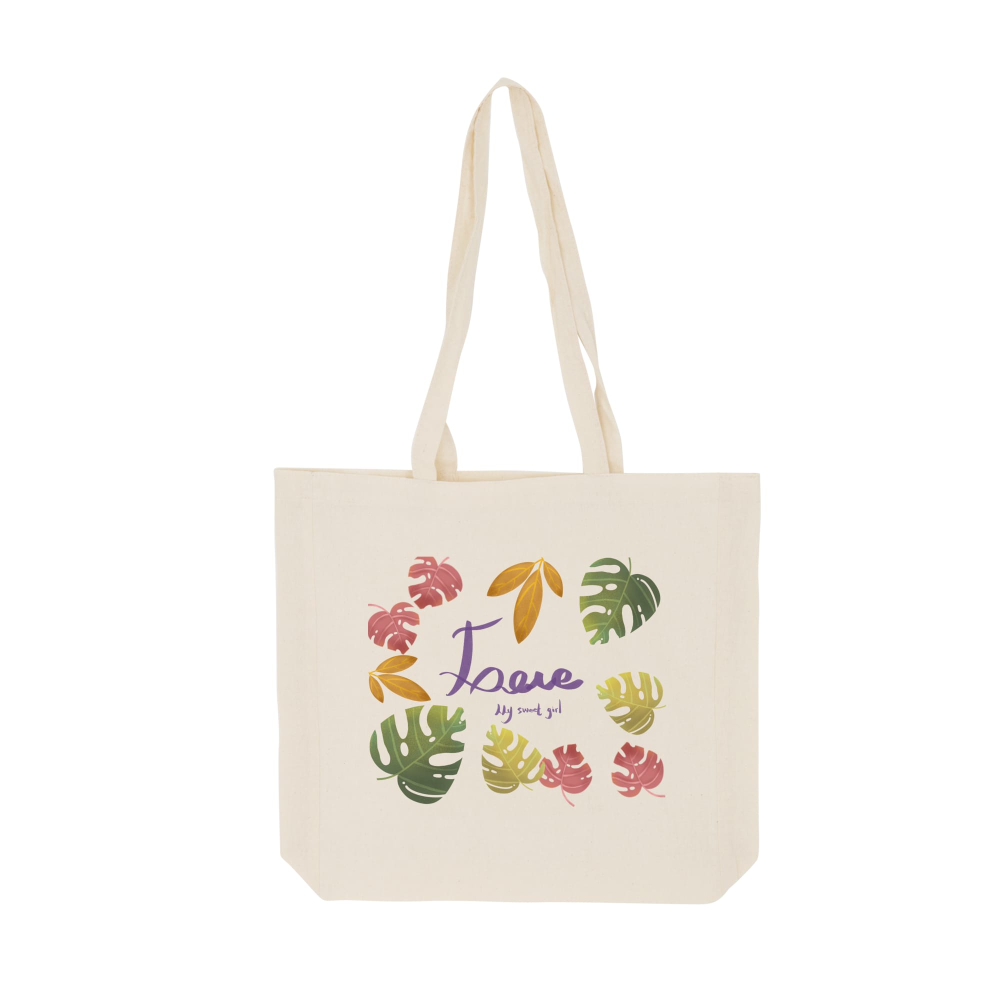 170gsm Long Handle Calico Bag with Gusset