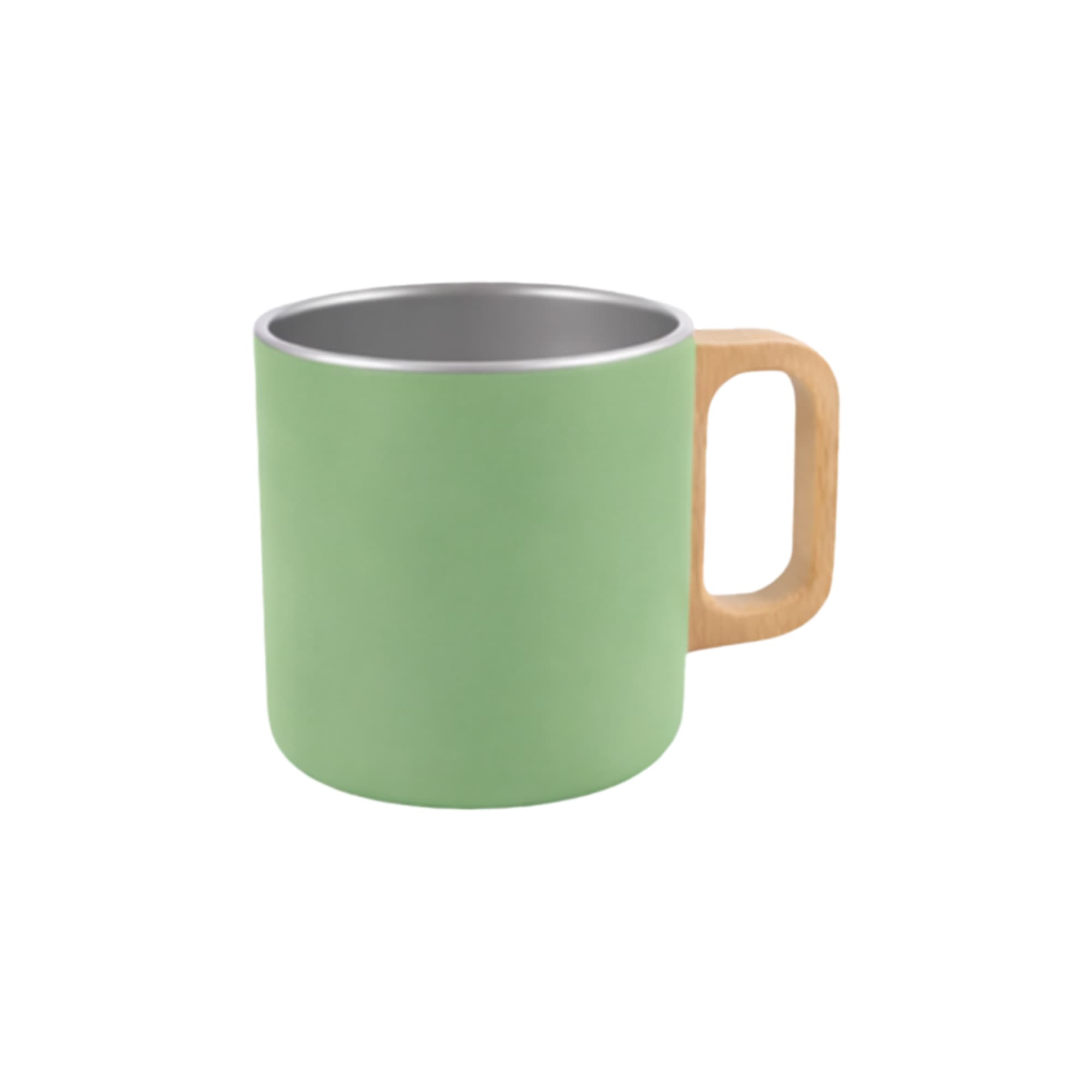 400ML Stainless Steel Insulated Mug with Wooden Handle