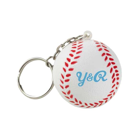 Keyring with Baseball Stress Reliever