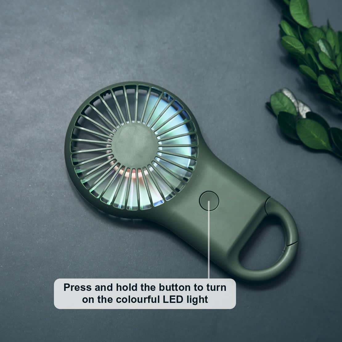 Carabiner Mini Fan with LED Light