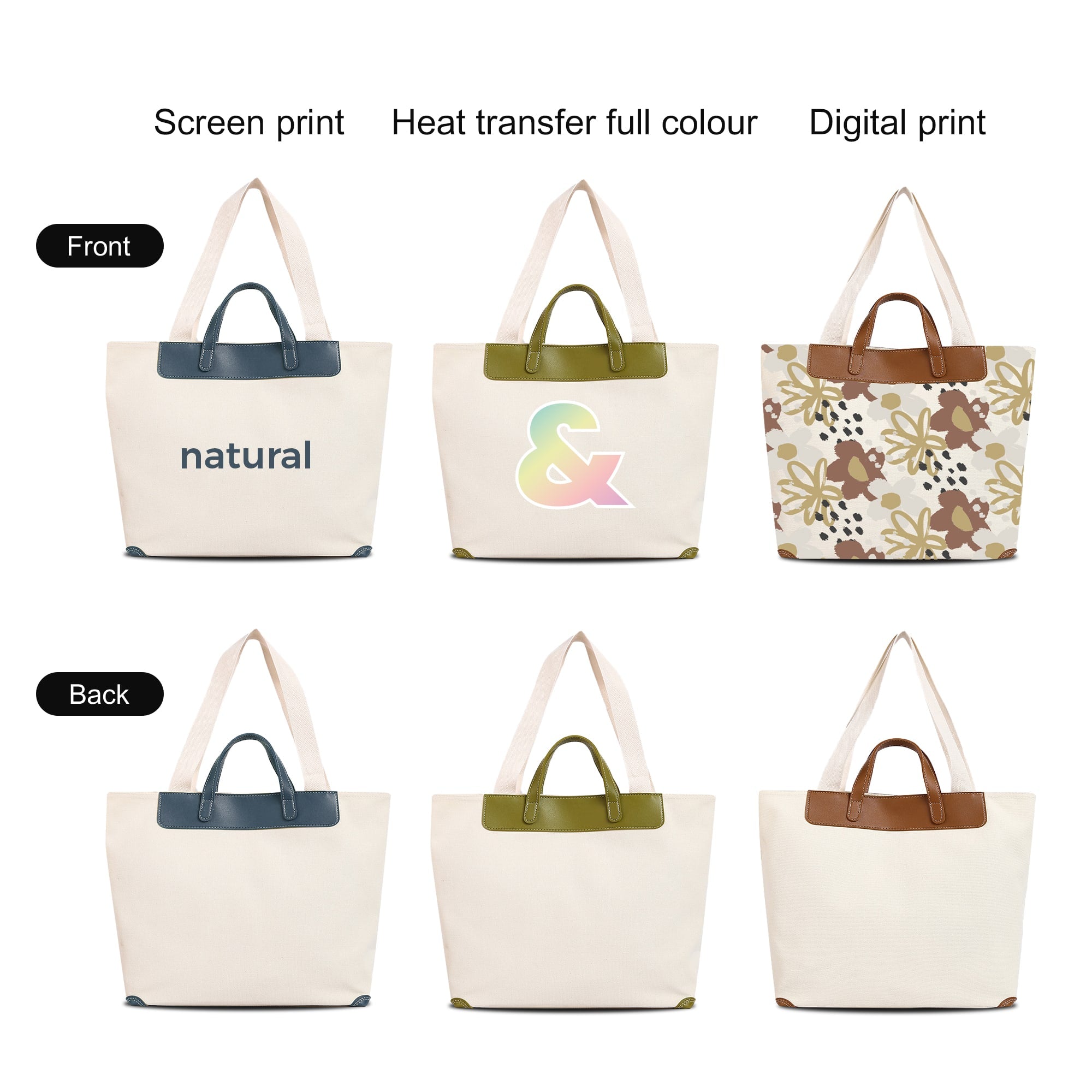 Canvas Bag With Leather Handle