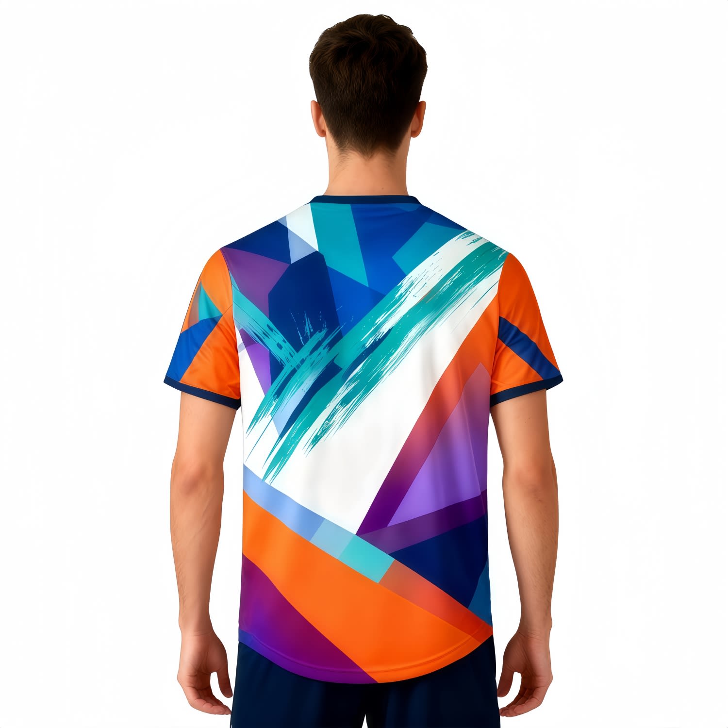 Asymmetrical Hem Crew Neck Sublimated Sport Jersey