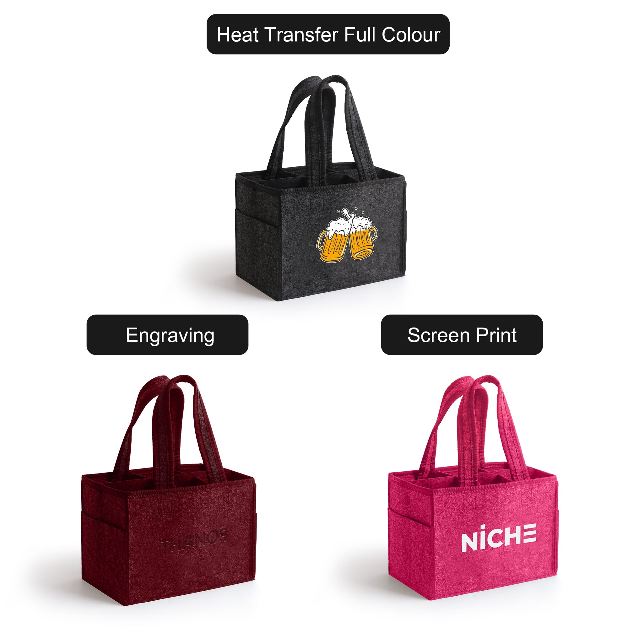 Felt Wine Tote Bag
