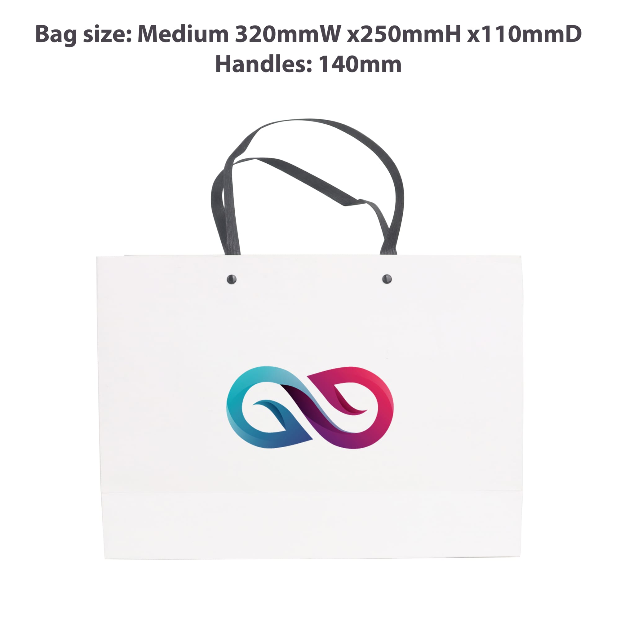 Medium Crosswise Paper Bag with Knitted Handle(320 x 250 x 110mm)