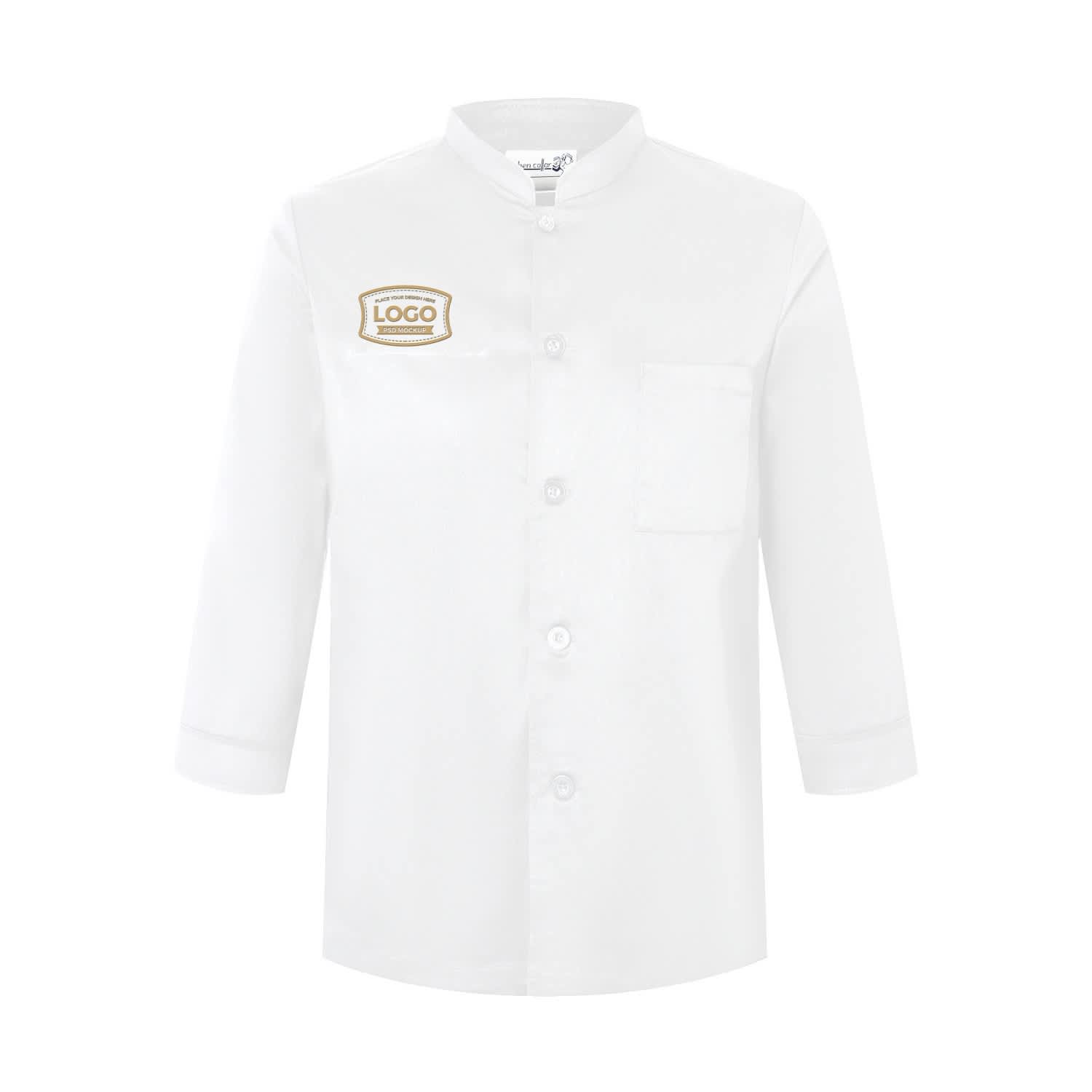 Classic 3/4 Sleeves Single Breasted Chef Jacket