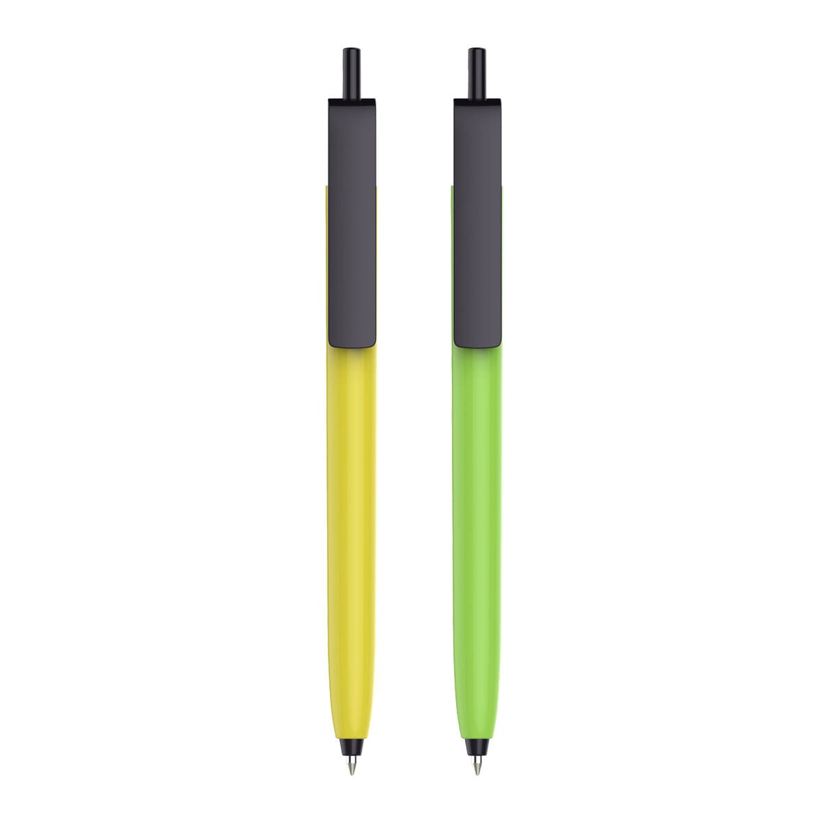 Push Button Pen - Colour Barrel with Black Cap