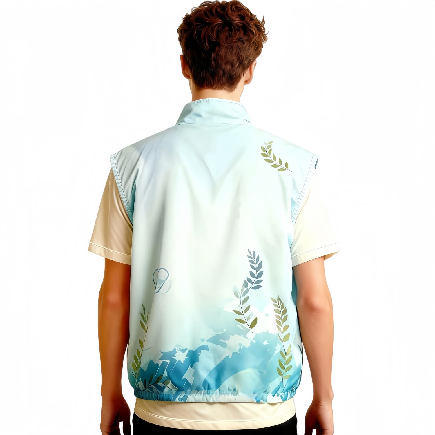 Unisex 100% Polyester 2-Layer Stand-up Collar Zip-Up Vest