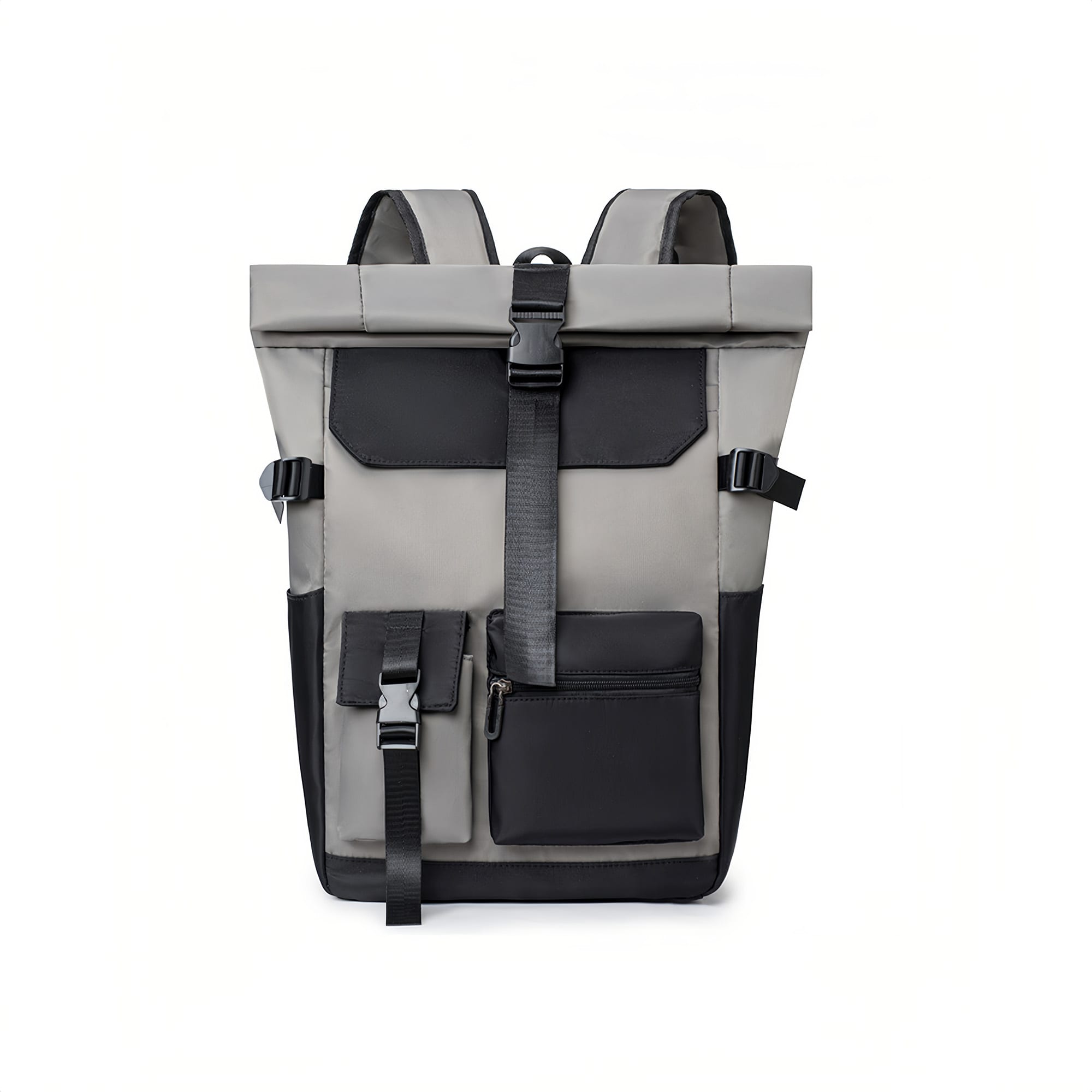 Multi-pocket Roll Top Backpack