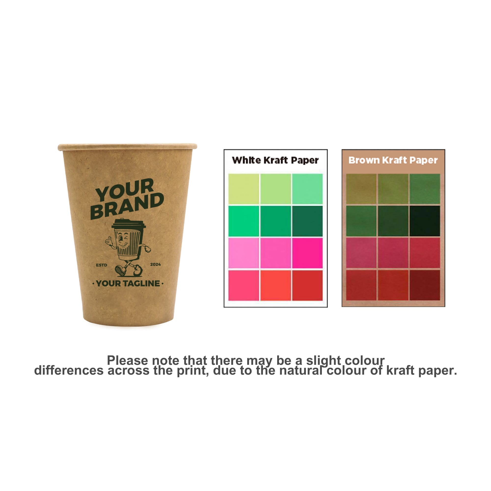Home Compostable Aqueous Single Wall Kraft Paper Cups