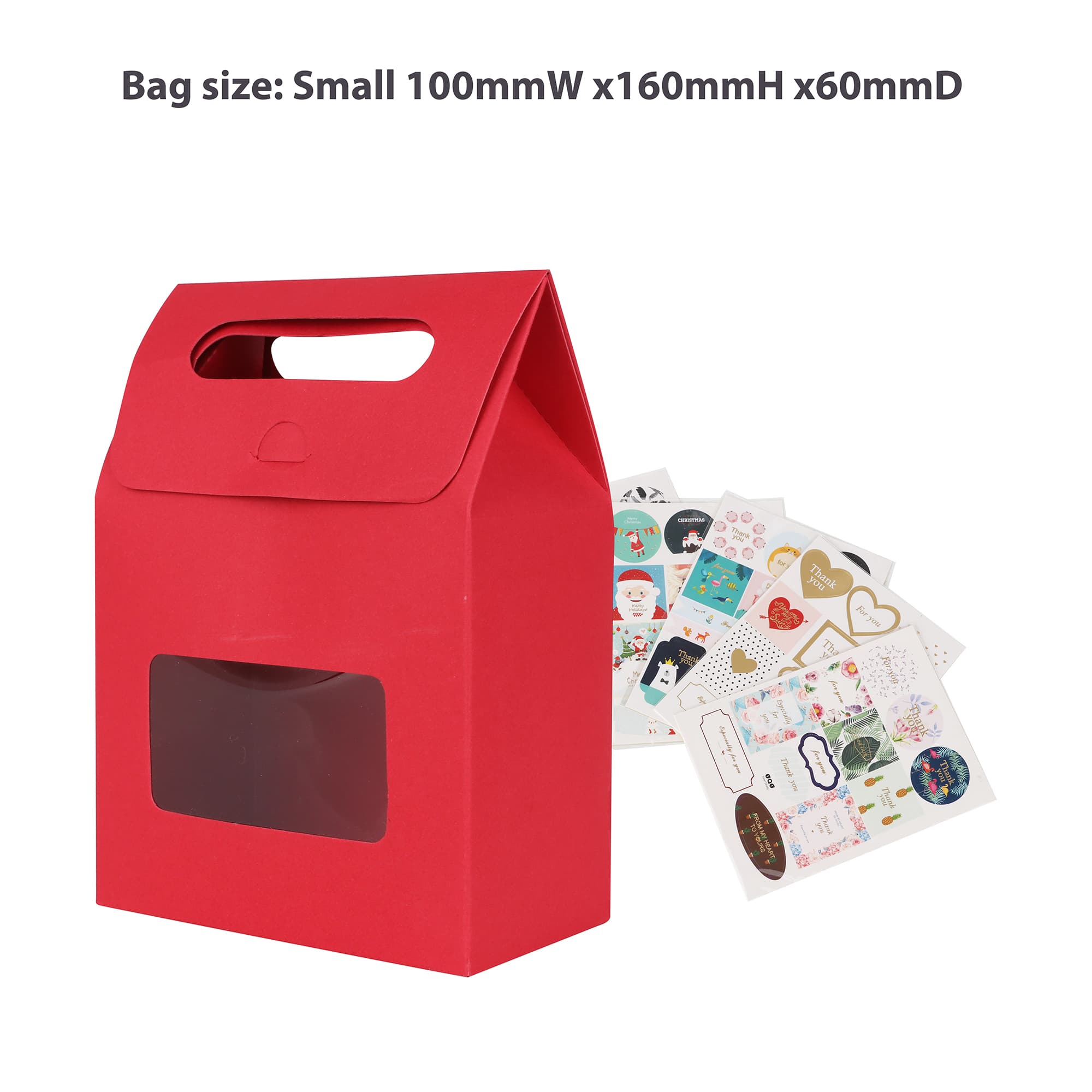 Die cut Handle Bag with Window(100x160x60mm)