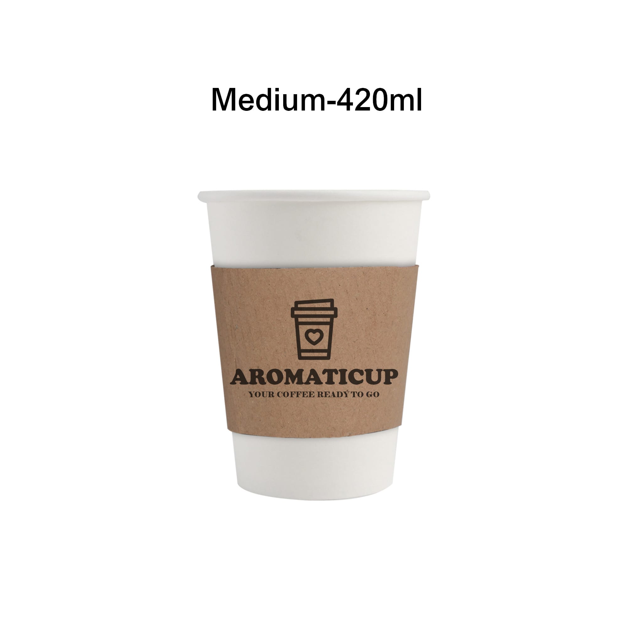 Home Compostable Aqueous Single Wall Paper Cups with Cup Sleeve