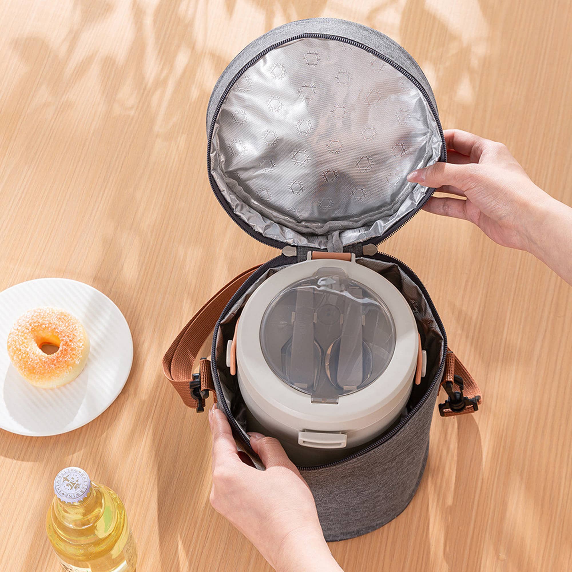 Cylindrical Lunch Bag