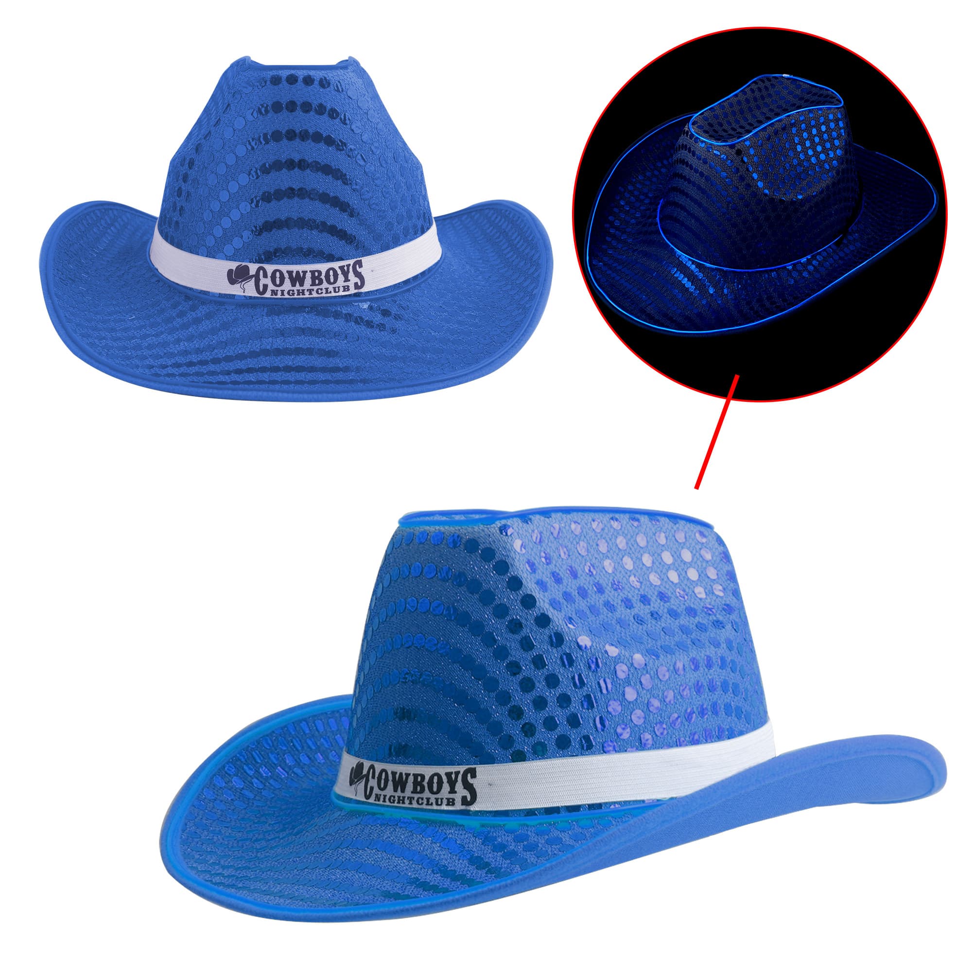 Light Up Sequin Cowboy Hats
