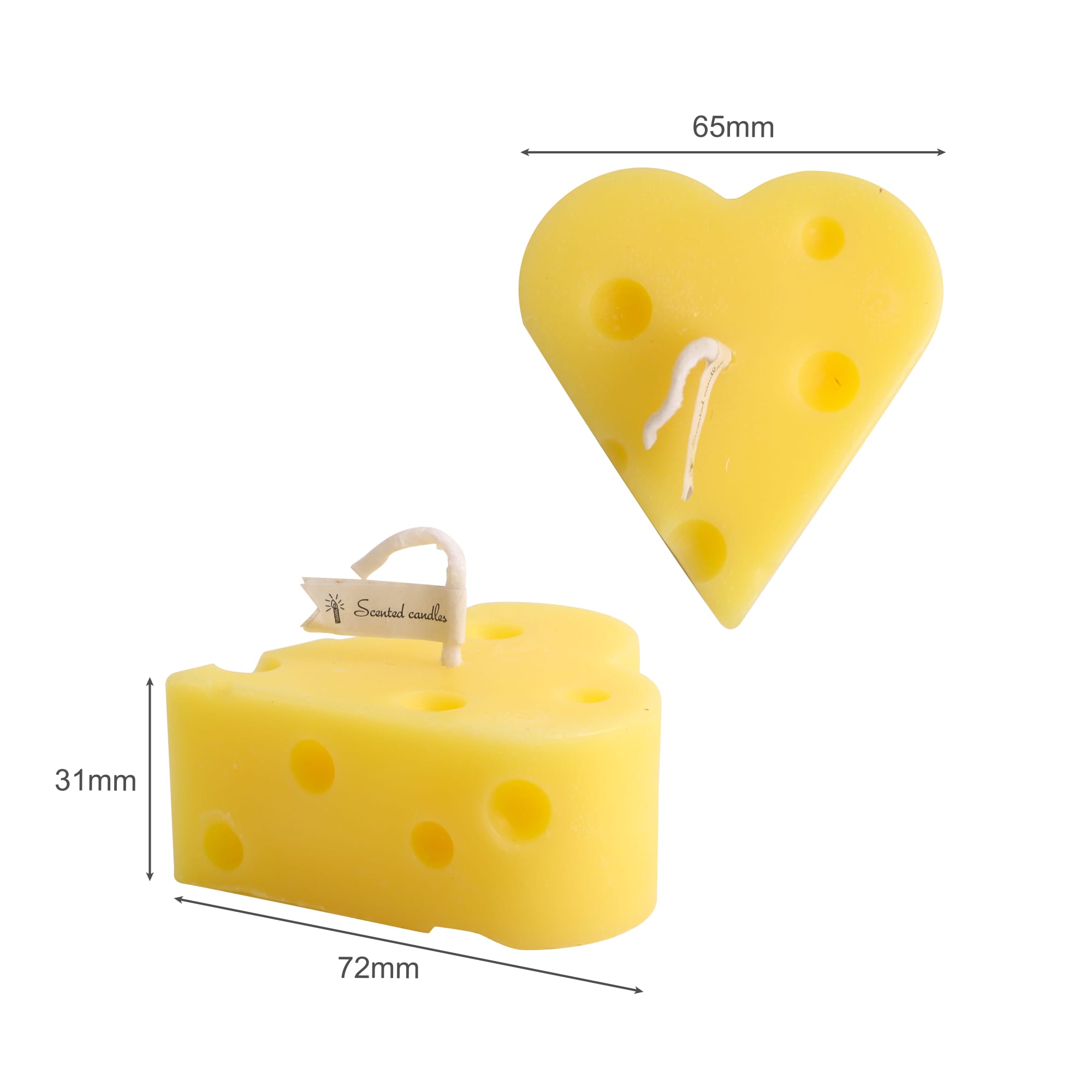 Heart Cheese Shape Candles