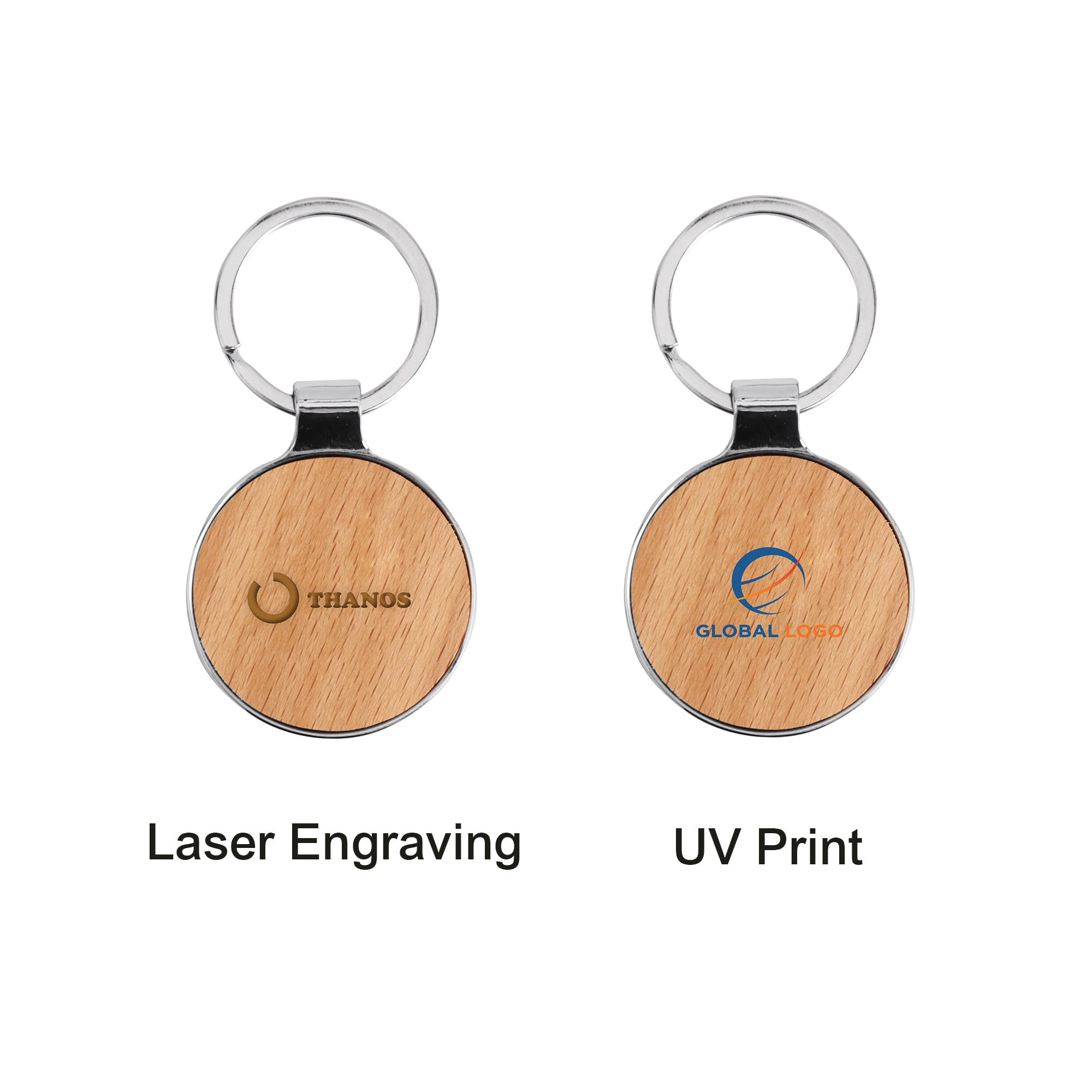 Round Wooden Keyring