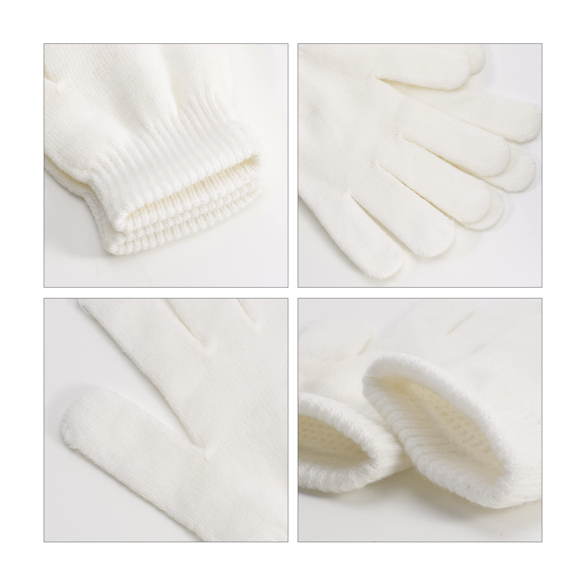 Kids Plain Knitted Gloves with Woven Label
