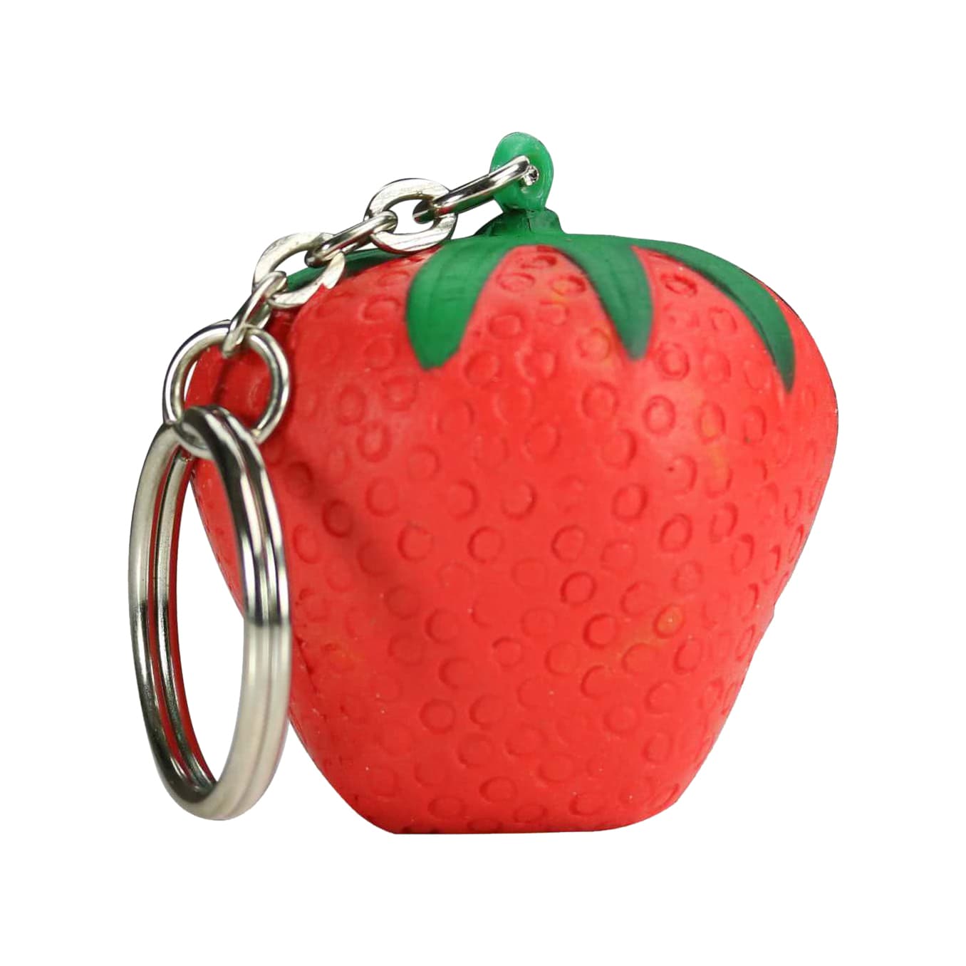 Keyring with Strawberry Stress Reliever